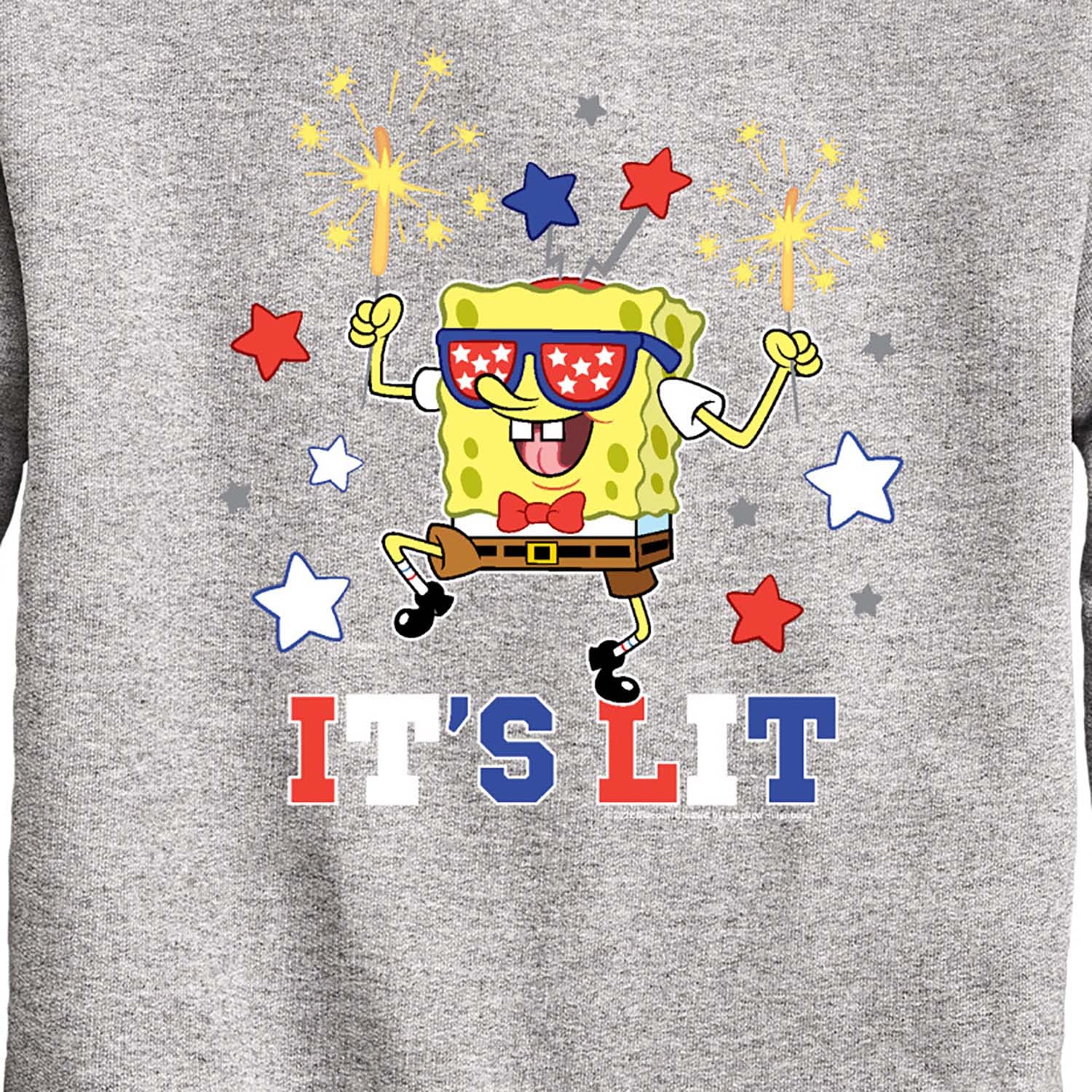 HYBRID APPAREL Spongebob Squarepants 'It's Lit' Fleece Crewneck Sweatshirt for Toddler & Youth | Cartoon Character Hoodie for Kids, Boys & Girls | Perfect for School, Playdates & Family Outings