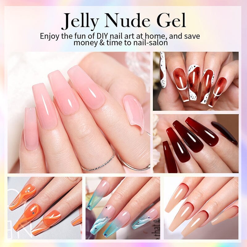 Jelly Nude Gel JN41 - 10ml Natural Nail Polish for Soft Nude Look - Perfect for Manicures, Pedicures & Everyday Wear