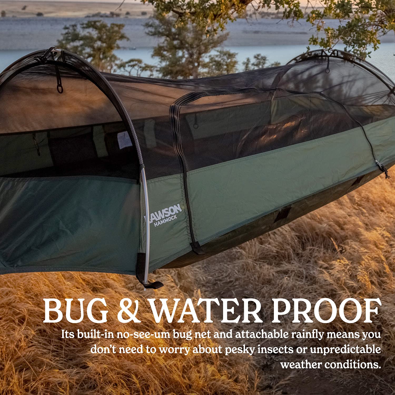 Lawson Hammock Blue Ridge Camping Hammock - Portable Lightweight 2-in-1 Hammock Tent for Backpacking, Hiking & Outdoor Adventures - Perfect for Camping, Backyard Relaxation & Travel