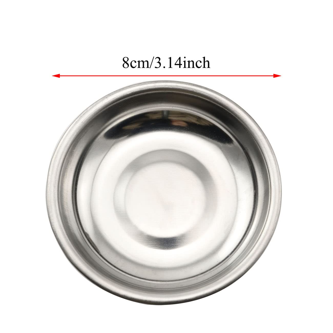 8pcs Stainless Steel Sauce Dishes - 8mm Round Dipping Bowls for Soy Sauce, Soup & Seasoning | Durable Restaurant & Home Kitchen Supplies | Perfect for Sushi, Dumplings, Hot Pot & Salad Dressing