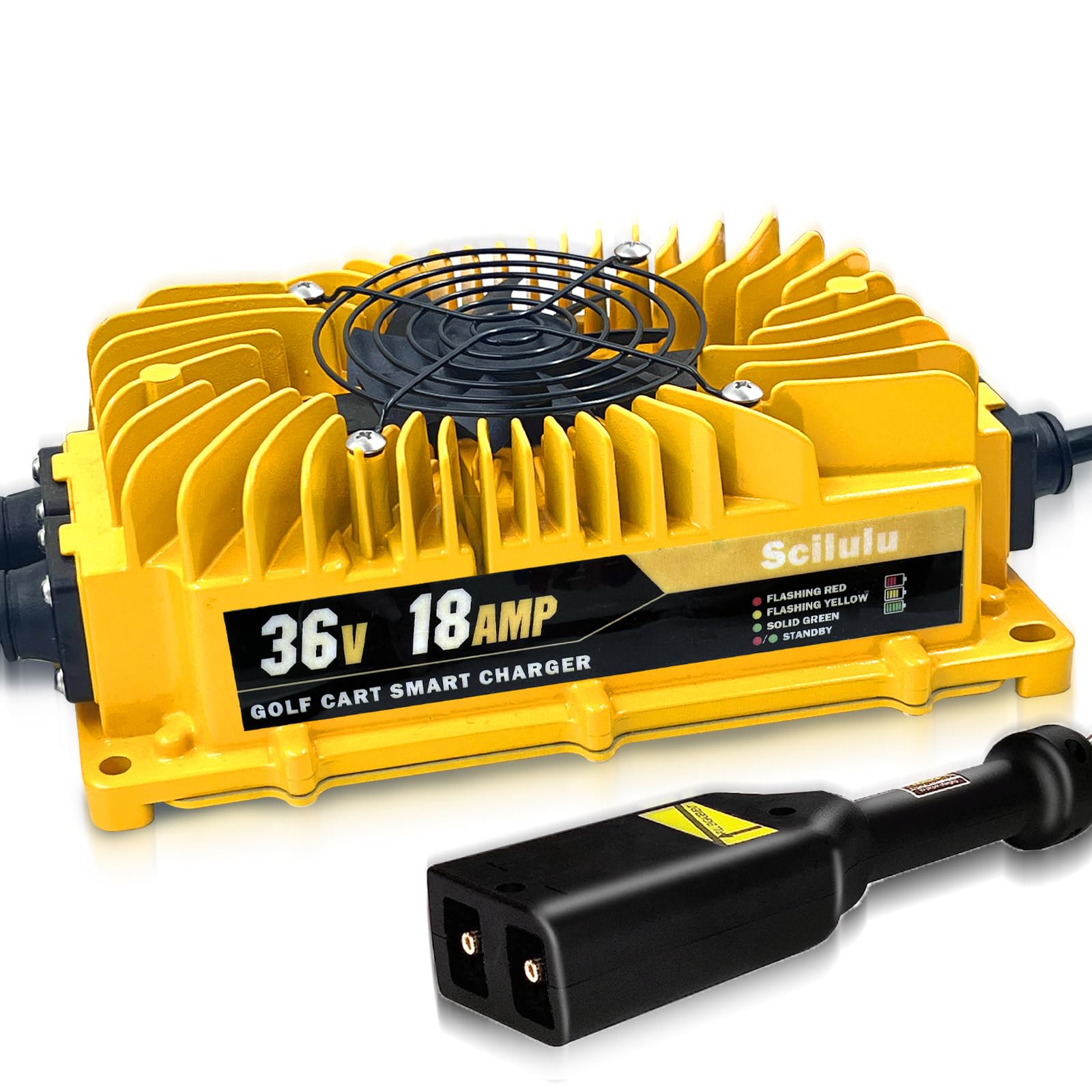 36 Volt Golf Cart Battery Charger 18AMP - EZGO Compatible 36V Golf Cart Charger with D-Plug Connector, 18FT Cable, 800W Power - Fast 4-6 Hour Full Charge - Perfect for Club Car, Yamaha & EZGO Golf Carts (Ideal for Home, Course & Storage Charging)