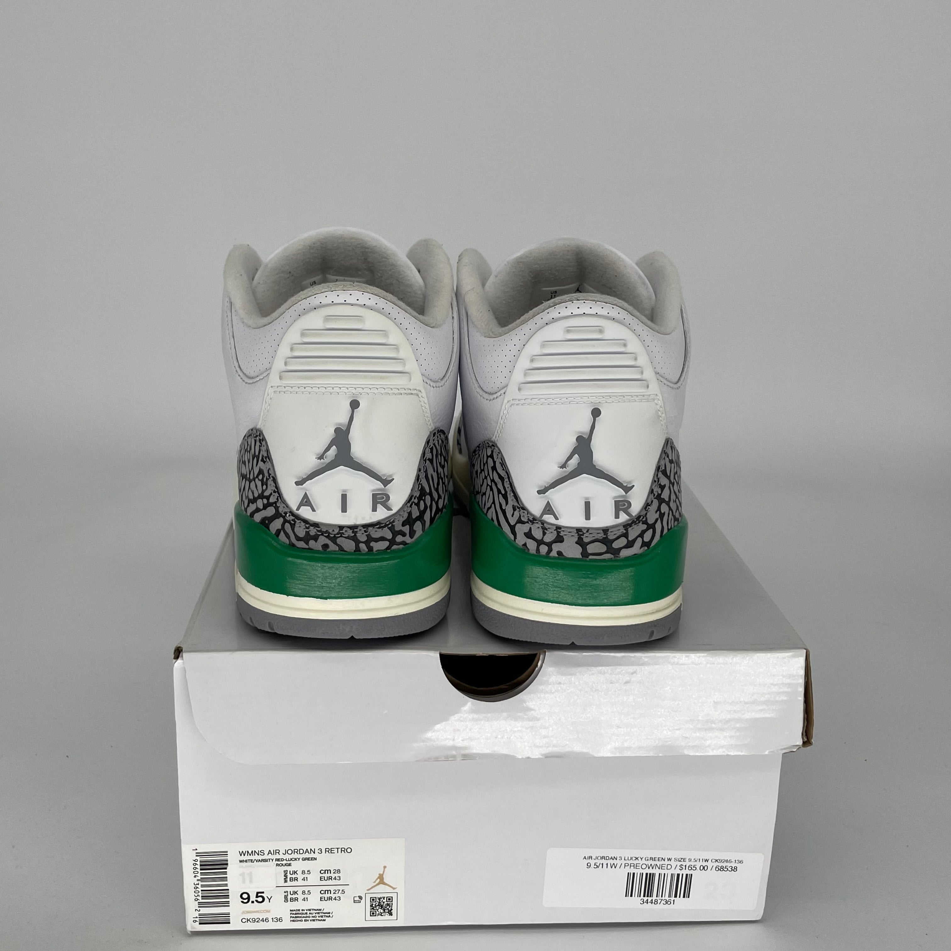 AIR JORDAN 3 LUCKY GREEN Women's Basketball Shoes Size 9.5/11W - Style CK9246-136 | Retro Sneakers for Running, Gym & Streetwear Fashion