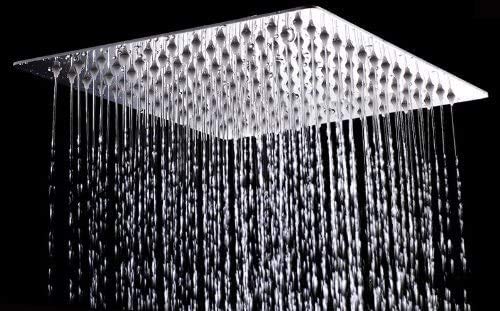 Rainfall LED Shower Head with Ceiling Mount - 8 Inch Rose Gold Shower Head with Shower Arm | Modern Bathroom Upgrade for Spa-Like Shower Experience