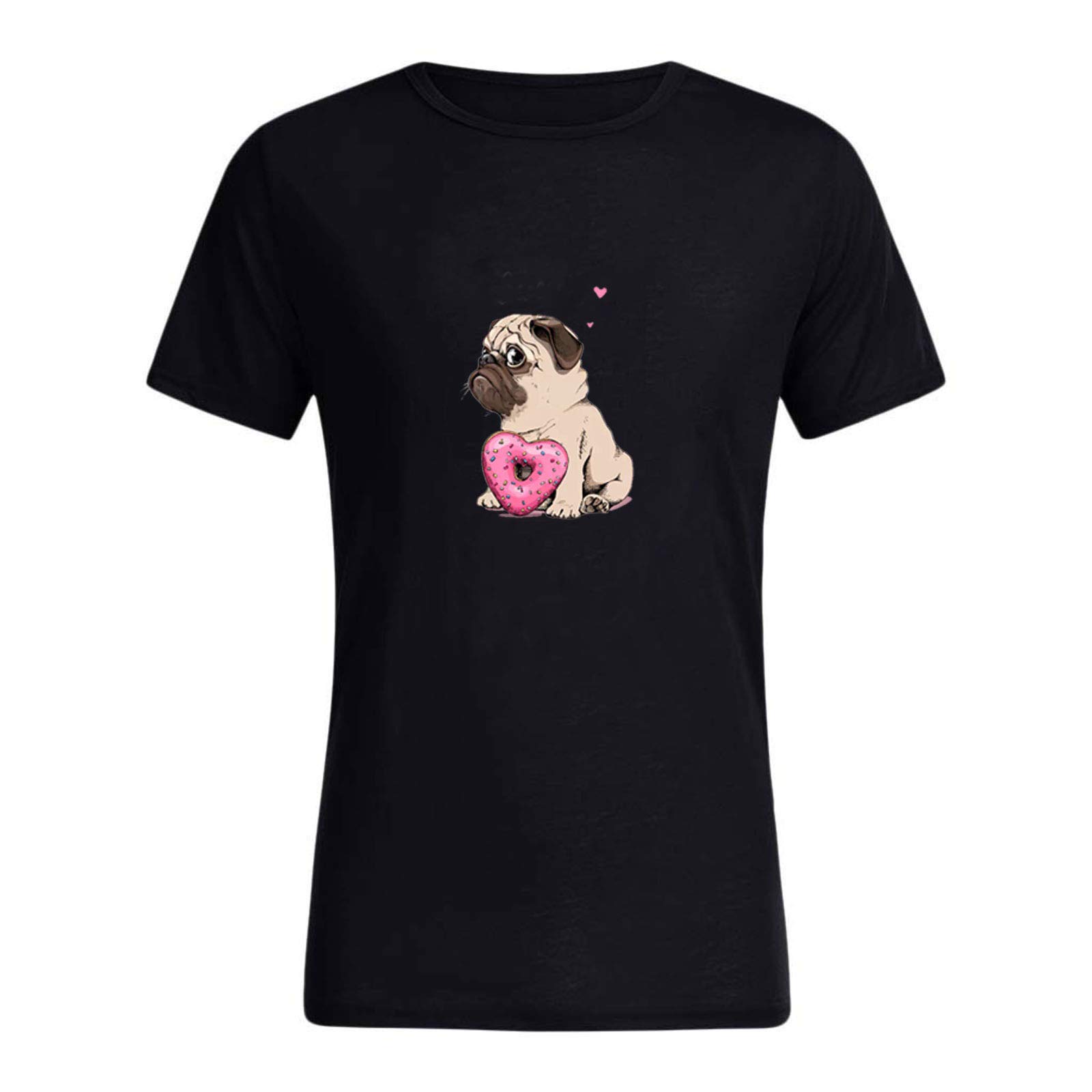 Women's Casual Short Sleeve Valentine's Day Print Sweatshirt - Cute Low Cut Blouse for Ladies | Perfect for Date Night, Girls' Night Out & Valentine's Day Gifts