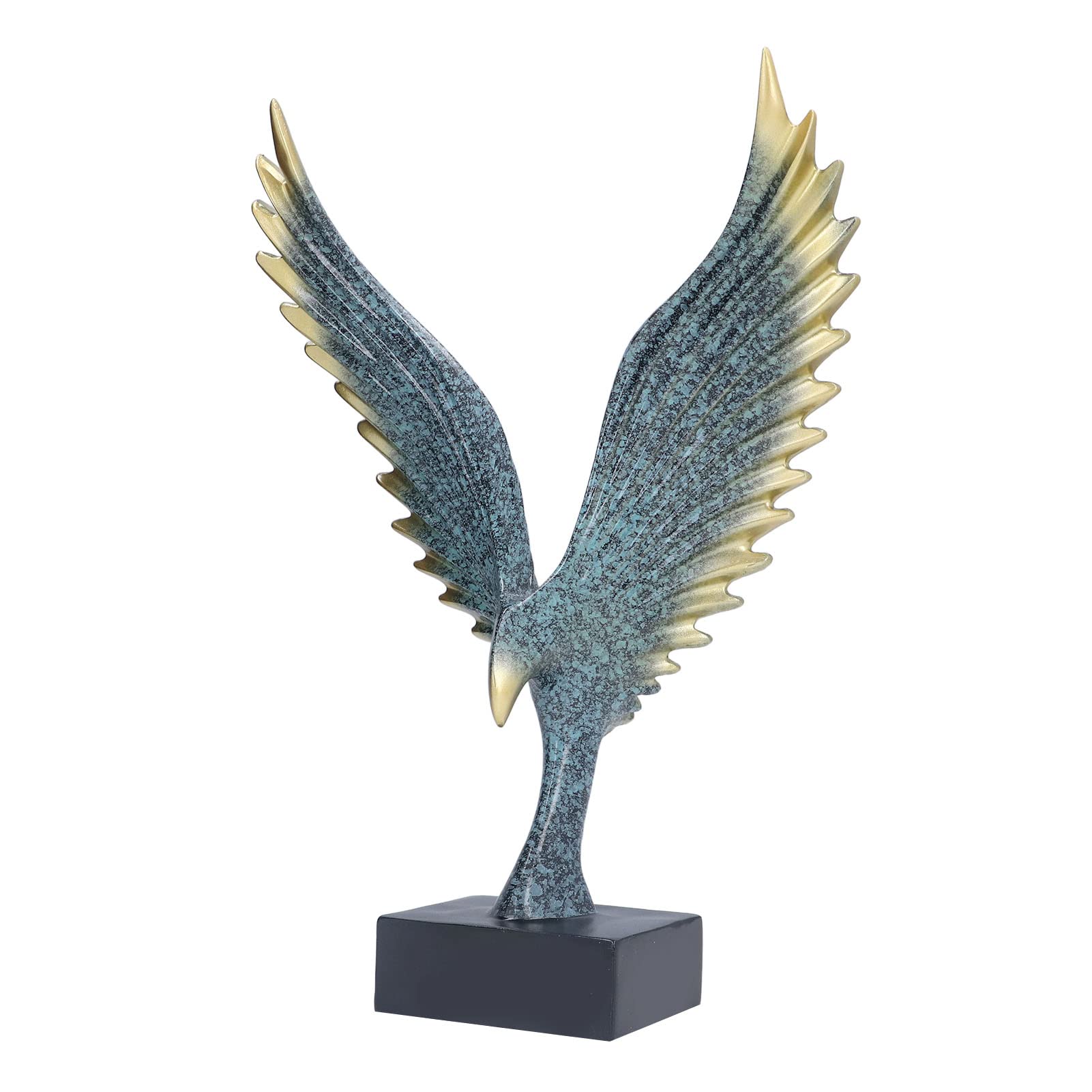 Jeanoko Resin Angel Wing Statue - Premium Handcrafted Nordic Home Decor for Living Room, Bedroom & Office (Champagne Blue) - Perfect for Shelf Display, Gift Giving & Spiritual Decor