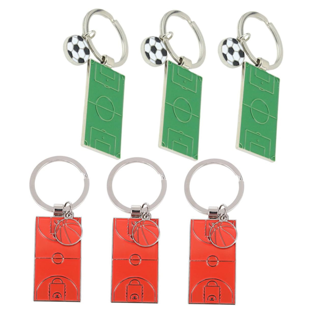 VALICLUD 24 Pcs Sports Keychain Set - Football & Basketball Key Rings for Fans - Durable Zinc Alloy Keychains - Perfect Gift for Sports Enthusiasts - Great for Game Days, Team Spirit & Everyday Carry