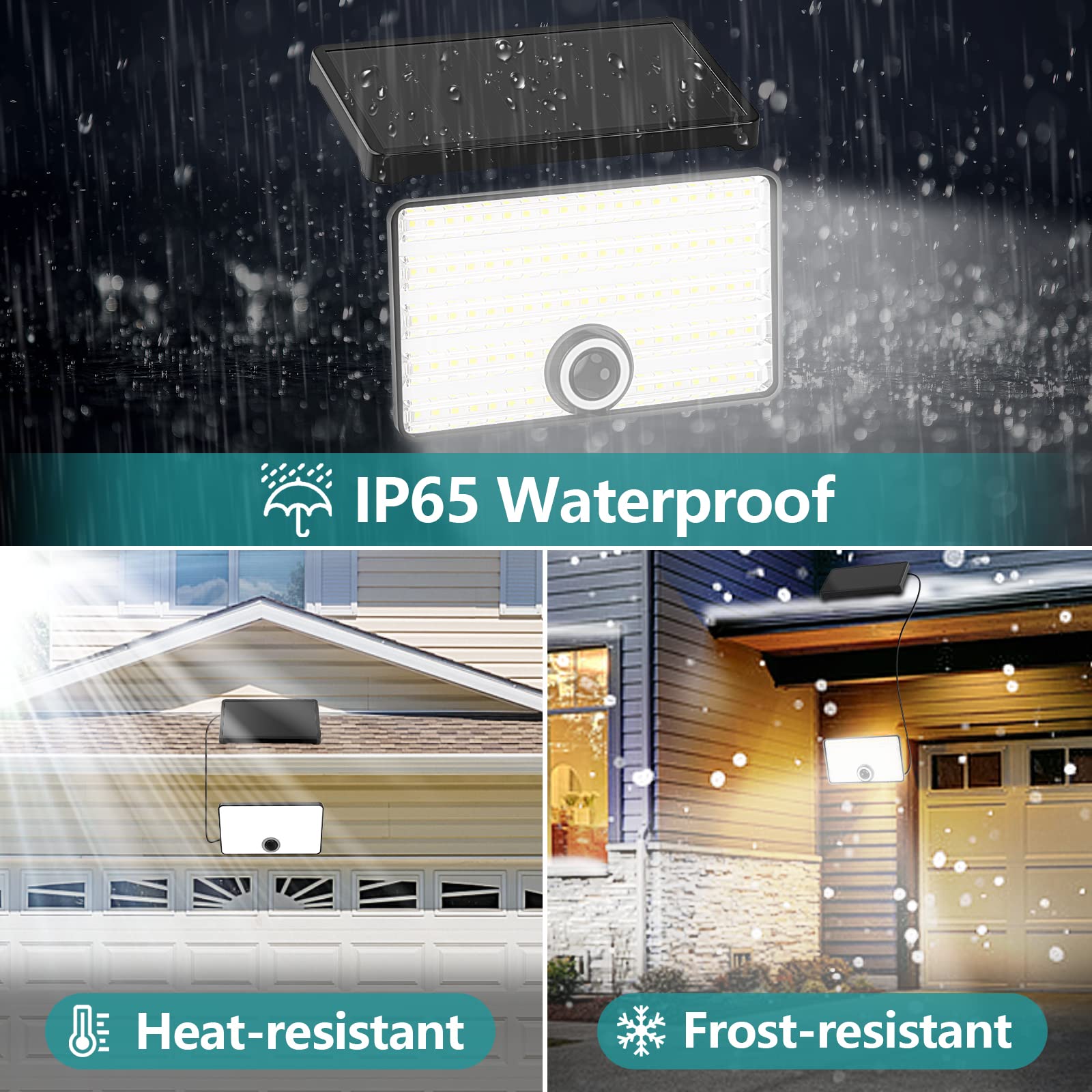 2000 Lumens Solar Motion Sensor Outdoor Lights - 88 LED Waterproof Security Lighting for Front Door, Shed, Patio, Barn, Garden & Garage - Wall Mount Dusk to Dawn Sensor (2 Pack) - Ideal for Home Security & Pathway Illumination