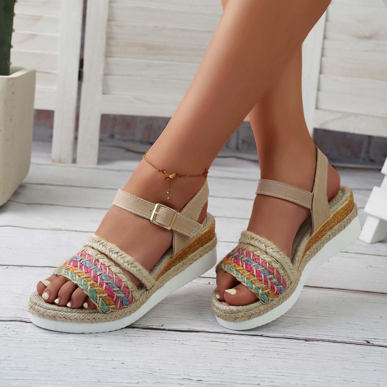 Women's Summer Wedge Sandals - Roman Fish Mouth Dressy Sandals for Women | Comfortable & Stylish for Beach, Vacation & Casual Outings