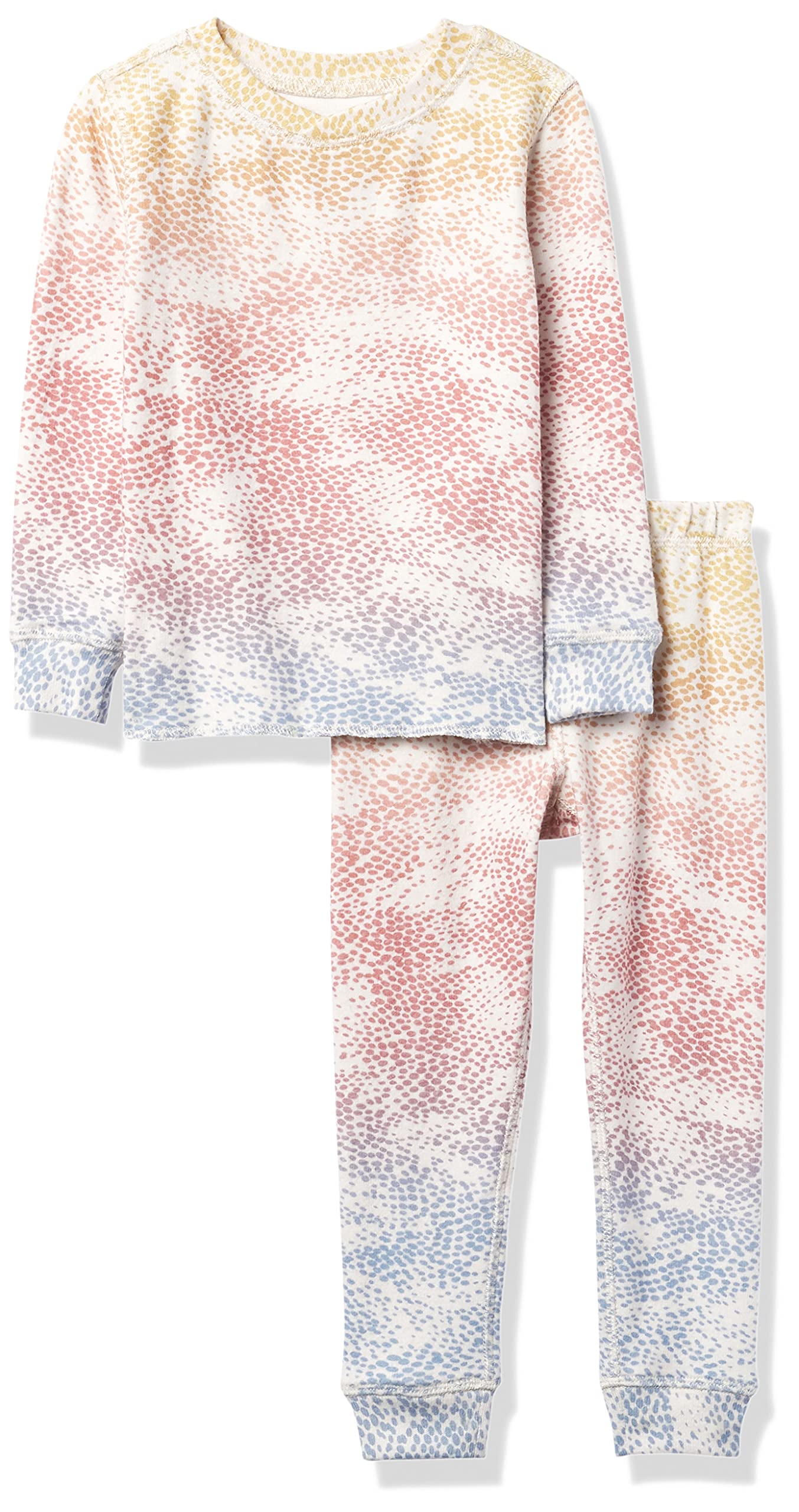 PJ Salvage Girls' Kids' Long Sleeve Peachy Pajama Set - Soft Cotton Sleepwear Top & Bottom for Toddlers - Perfect for Bedtime, Sleepovers & Cozy Nights