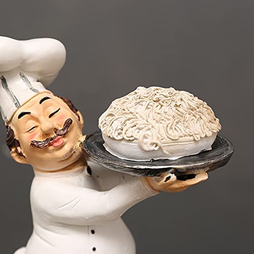Italian Chef Figurine with Pasta - Kitchen Decor for Home & Restaurant Use