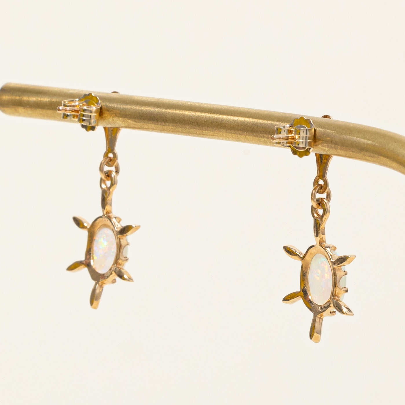 Opal Sun Earrings - 1.10 Carat Total Weight (CTW) Genuine Opal Jewelry - Dainty Boho Sunburst Earrings for Women - Perfect for Everyday Wear, Gift Giving & Special Occasions