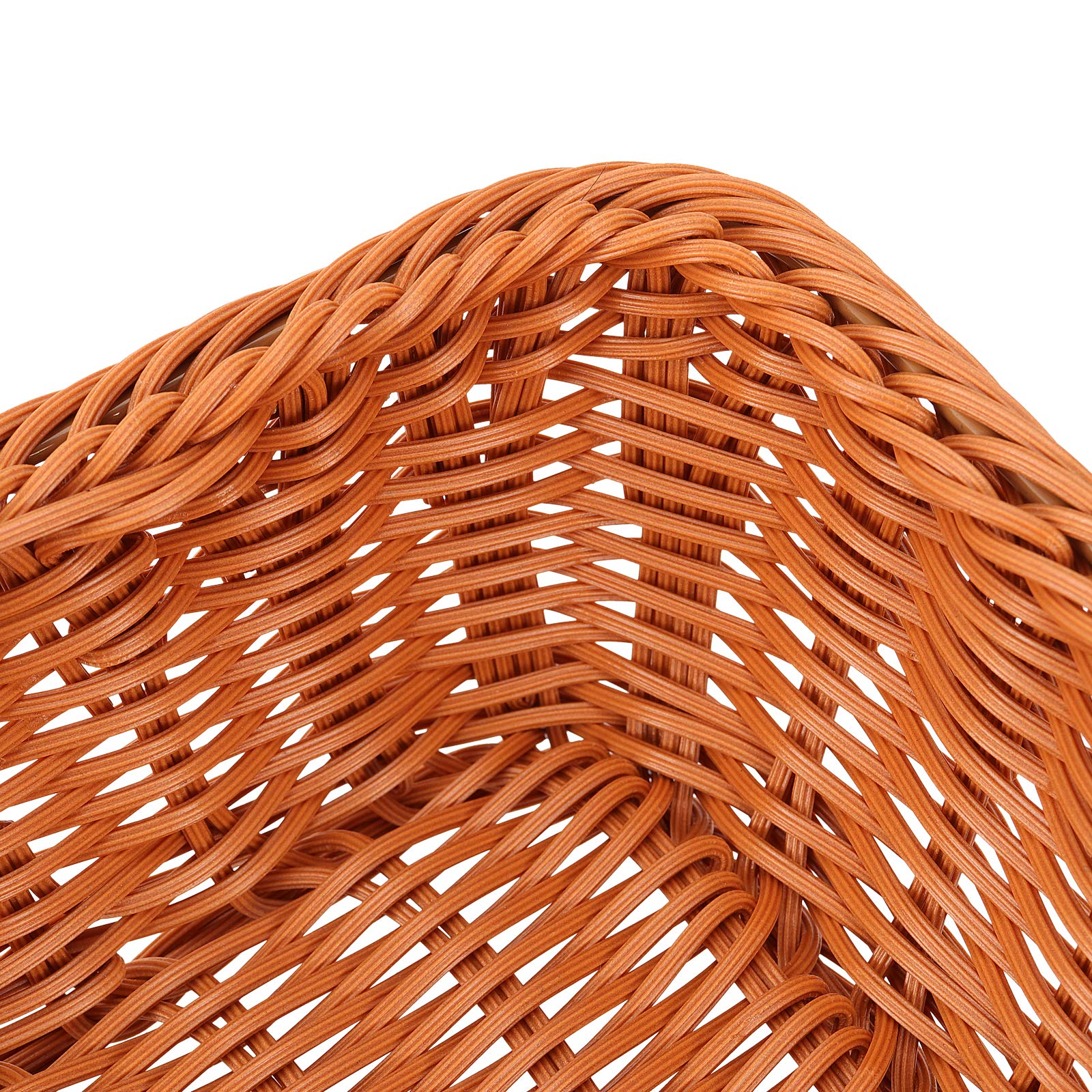 Handwoven Poly Wicker Bread Basket Set - 16
