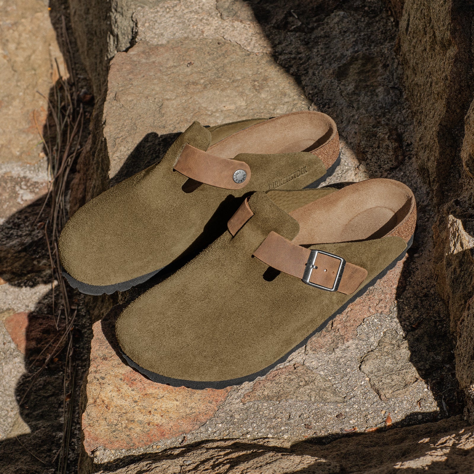 Birkenstock Boston Clog (Men)   Thyme Oiled Leather/Suede