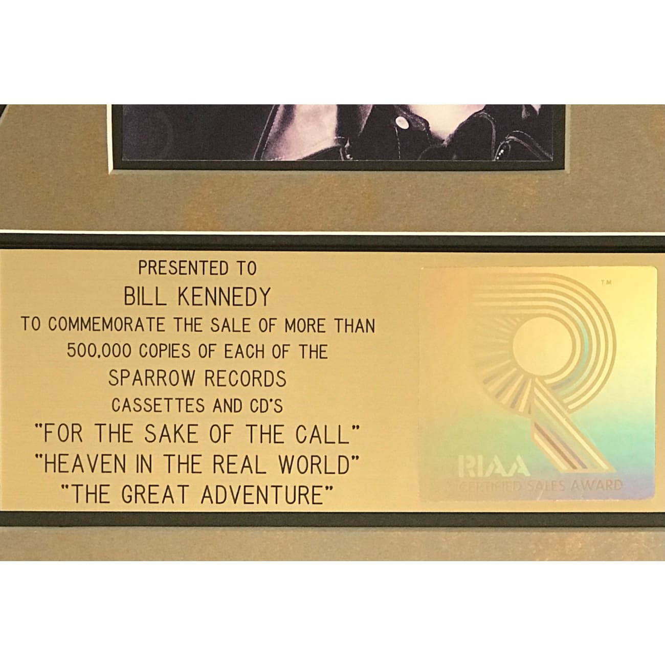Steven Curtis Chapman RIAA Gold Multi Album Award - Certified Music Collectible for Fans & Memorabilia Enthusiasts - Perfect for Display in Home, Office, or Music Studio Decor
