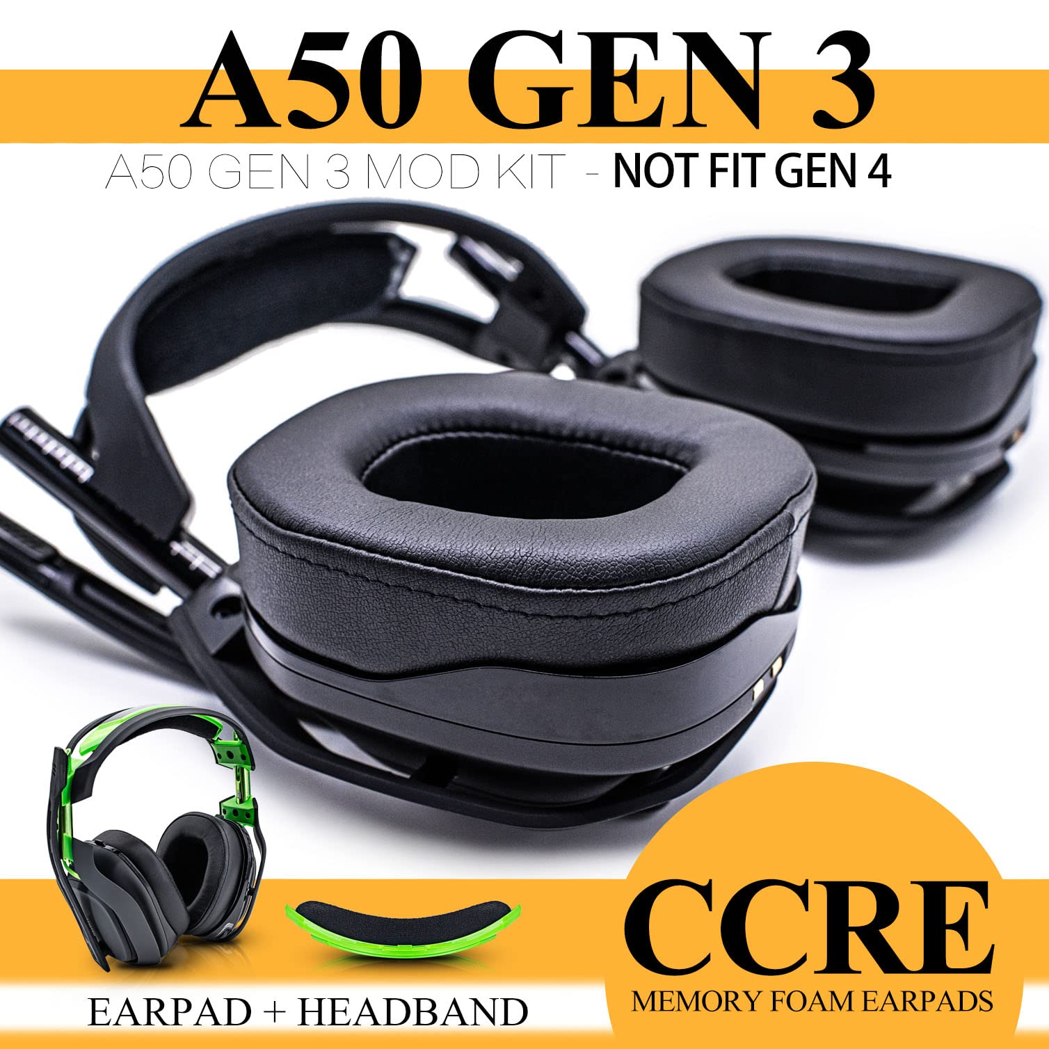 Replacement Ear Pads for Astro A50 GEN 3 Headset - Premium Mod Kit (Not Compatible with A50 Gen 4) | Comfortable Gaming Headphone Cushions for Long Sessions | Perfect for PC, PS4, Xbox Gaming Setup