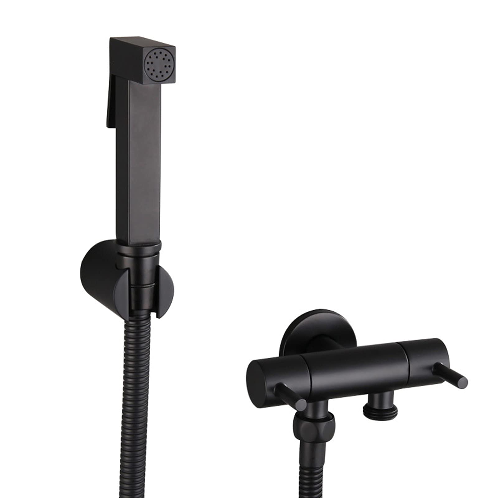 Dual Handle Square Handheld Toilet Sprayer - Cold Water Wall Mounted Bathroom Bidet Sprayer for Baby Cloth Diaper Cleaning | Perfect for Nursery, RV & Pet Washing
