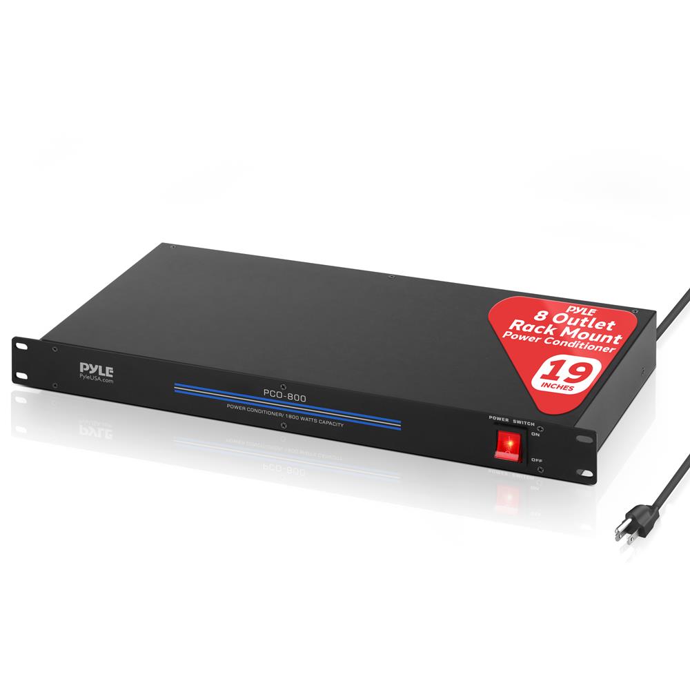 8-Outlet Rack Mount Power Conditioner with Surge Protection - Professional Audio/Video Equipment Power Strip for Studio, Home Theater & Server Rack