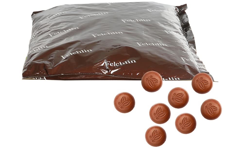 Premium Felchlin Sao Palme 43% Milk Couverture Chocolate - 4.4 lb Bulk Baking Chocolate for Desserts, Pastries & Professional Confectionery - Perfect for Chocolate Truffles, Cake Decorating & Gourmet Recipes