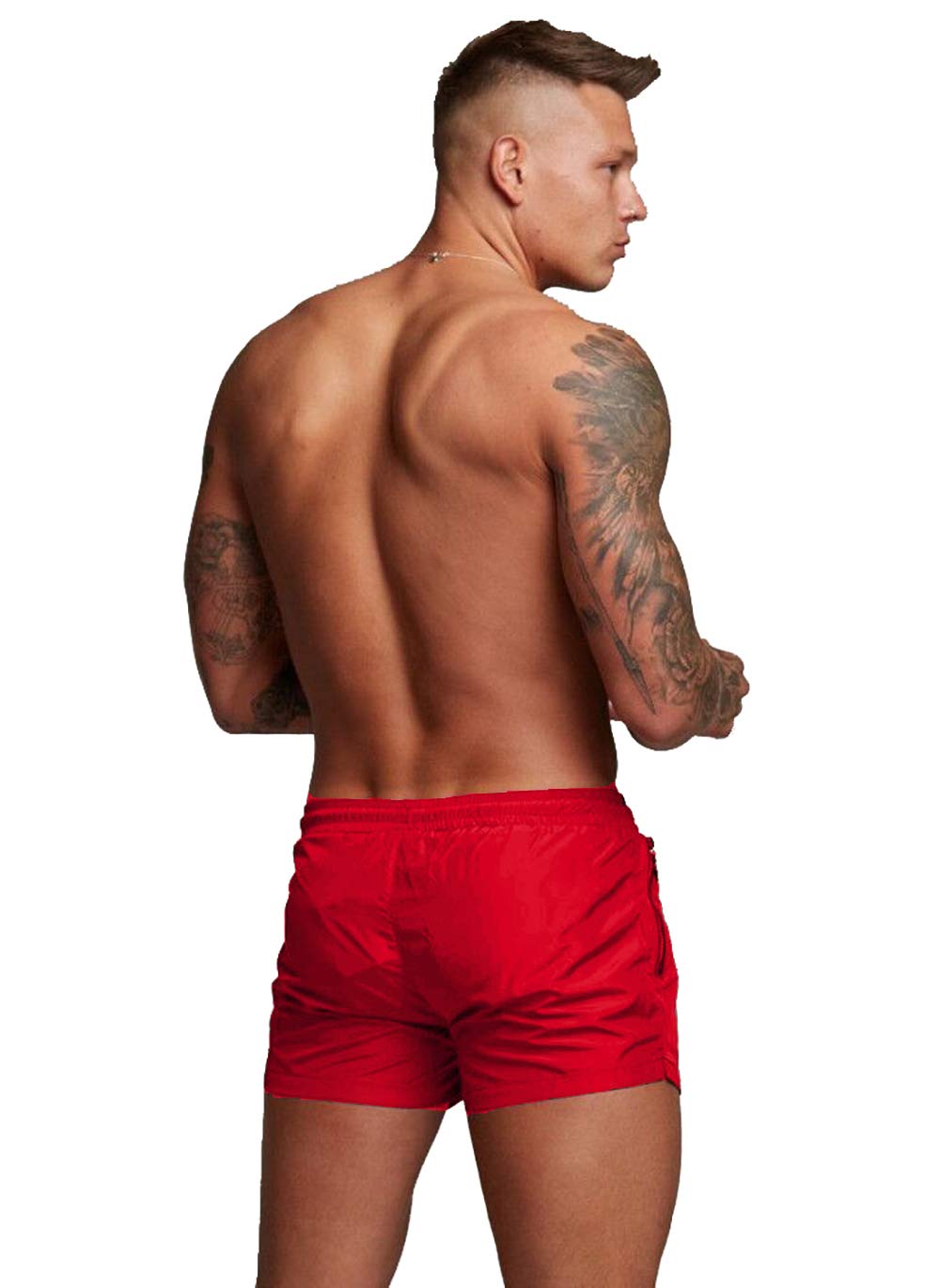 **TONLEN Men's Quick-Dry Swim Trunks with Zipper Pockets - Comfortable Sports Swim Shorts for Beach, Pool & Water Activities**
