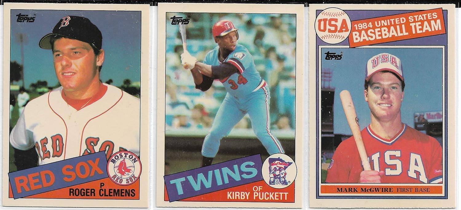 1985 Topps Baseball Complete 792-Card Set - Includes Rookie Cards of Clemens, Puckett & McGwire - Perfect for Collectors, Investors & Sports Memorabilia Displays