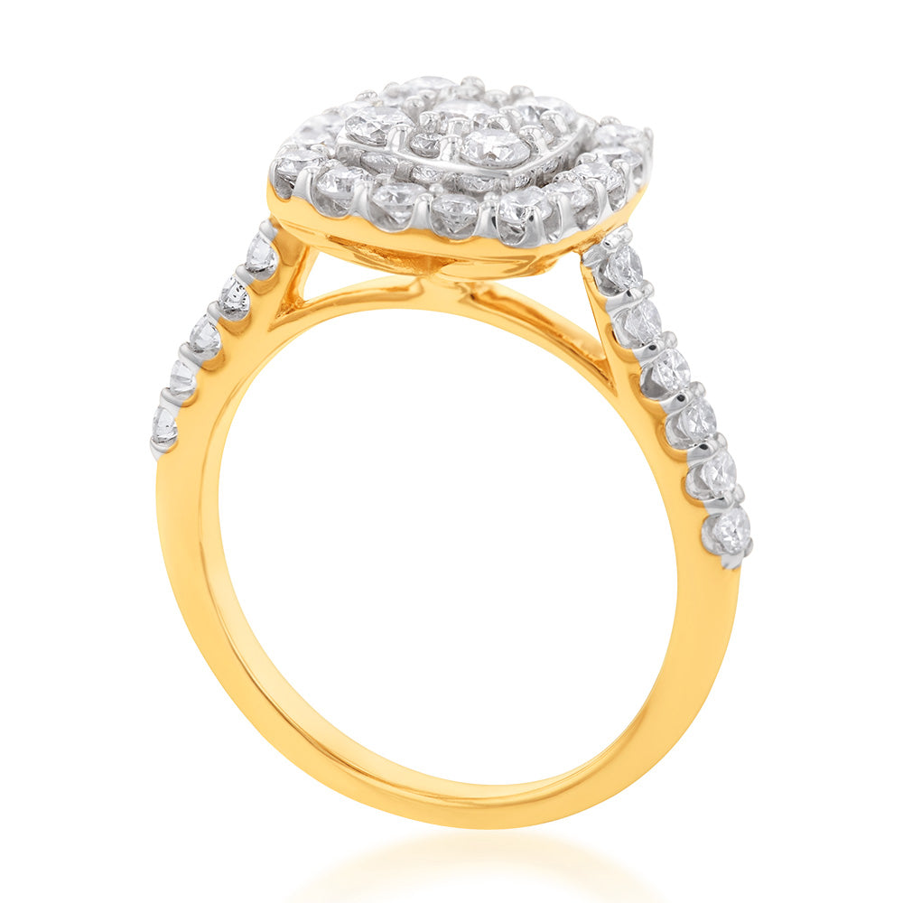 9ct Yellow Gold 1 Carat Lab-Grown Diamond Ring - Sparkling Engagement, Wedding & Anniversary Jewelry for Women