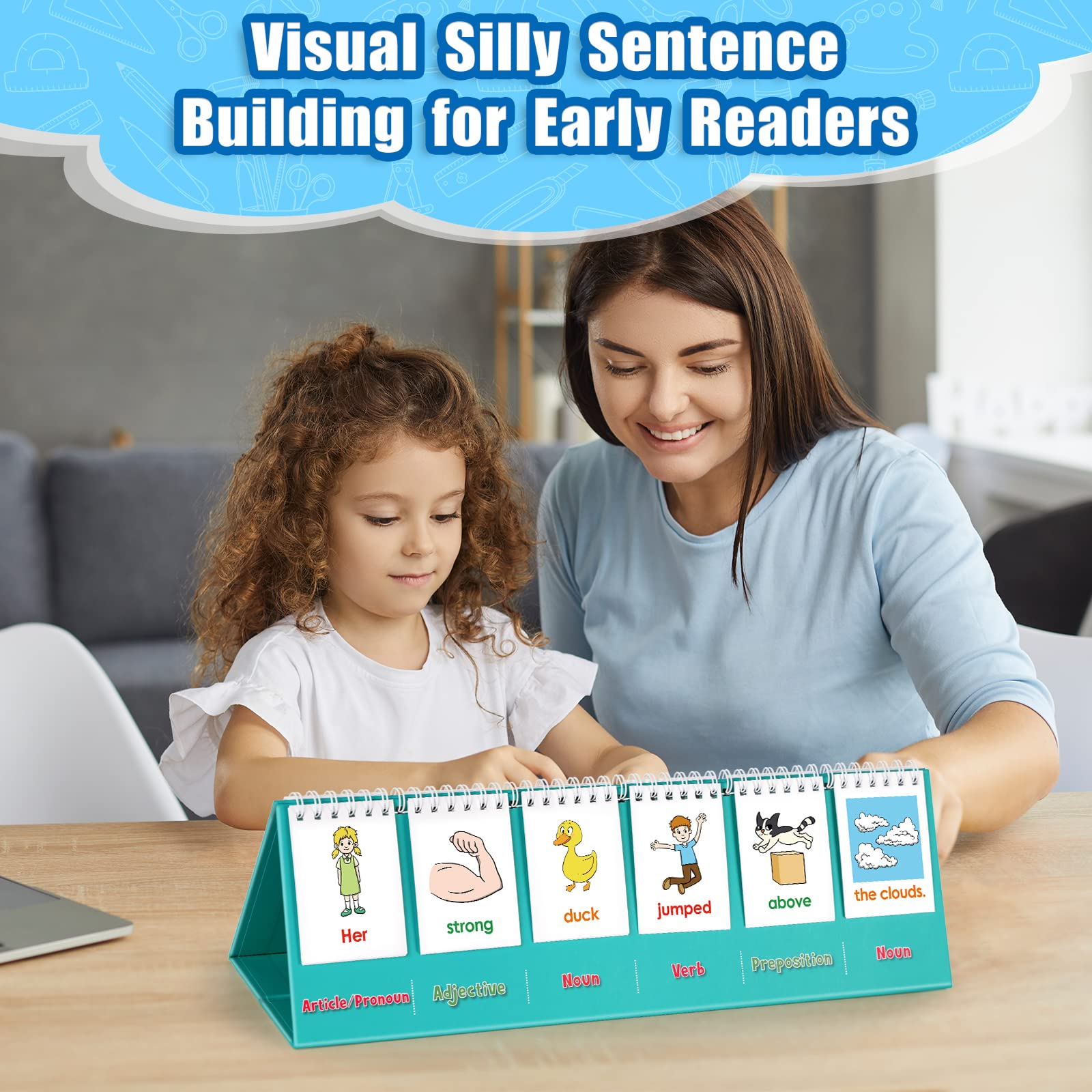 Aizweb Silly Sentence Game for Kids - Speech Therapy & Reading Learning Toy for Preschool, Kindergarten, Homeschool - Fun Classroom Educational Activity