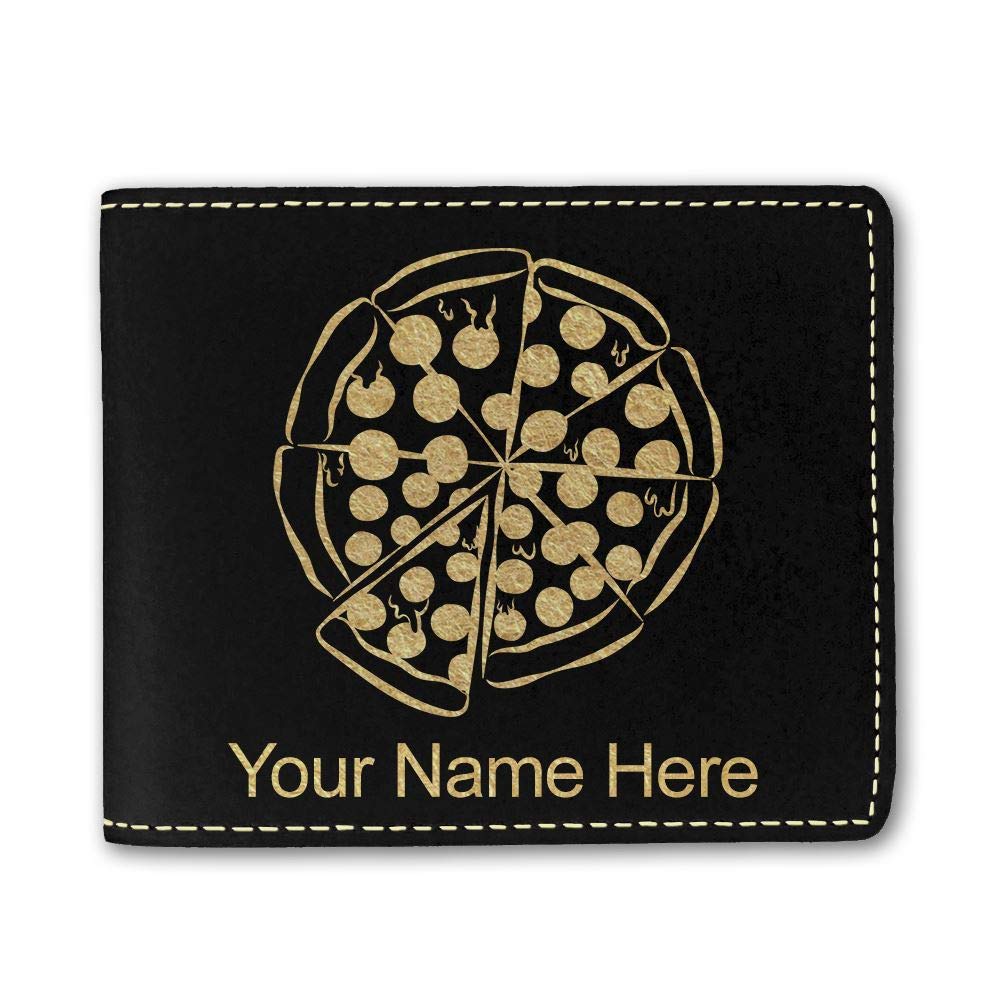 Premium Faux Leather Wallet for Men & Women - Custom Engraved Pizza Design - Unique Gift for Pizza Lovers, Birthday, Anniversary & Everyday Use