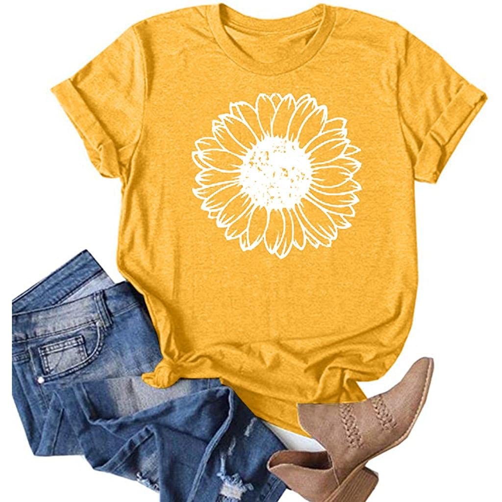 FABIURT Women's Casual Short Sleeve Graphic T-Shirt - Loose Fit Funny Printed Blouse for Everyday Wear | Perfect for Summer Outfits, Weekend Errands & Casual Office Looks