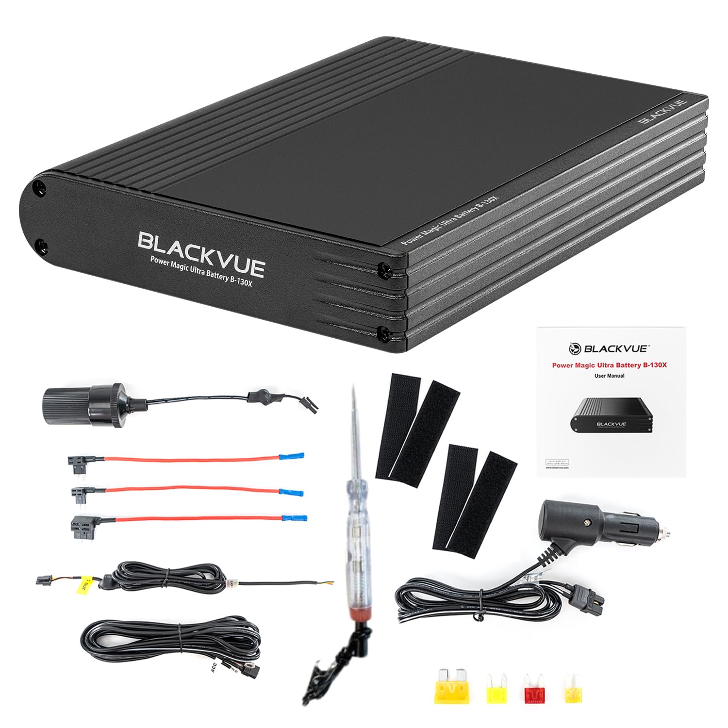Blackvue B-130X Power Magic Ultra Battery Pack for Dash Cam - 12V Vehicle Backup Battery with Discharge Prevention & Circuit Tester - Perfect for Long Road Trips, Uber/Lyft Drivers, and 24/7 Parking Surveillance