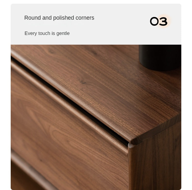 Premium Black Walnut & Ash Solid Wood TV Stand with Skeleton Line Design - Modern Entertainment Center for Living Room, Bedroom, and Home Theater Setup