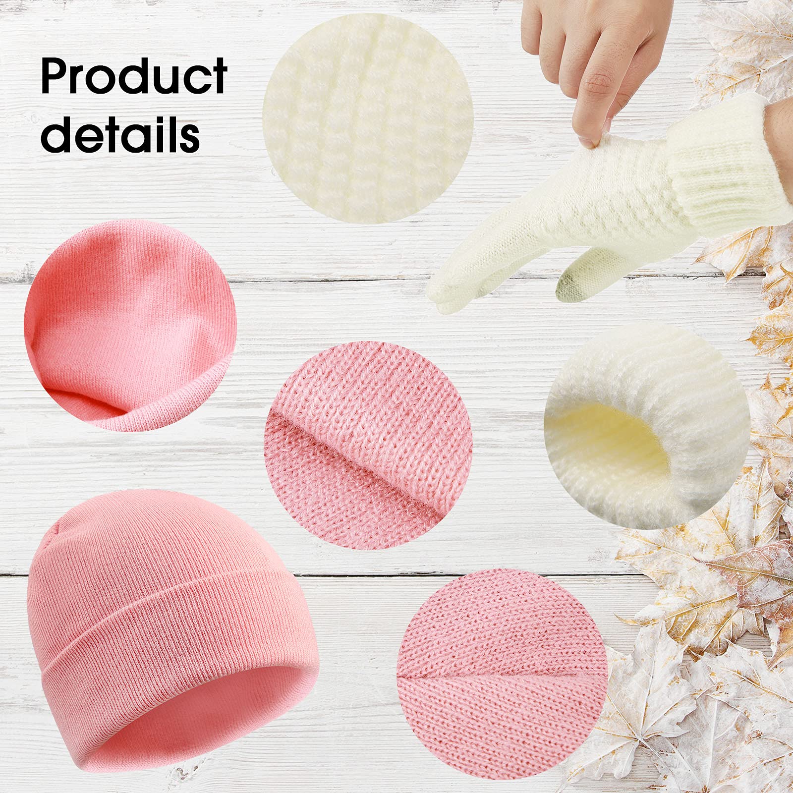 6-Piece Women's Knit Beanie & Touchscreen Gloves Winter Set - Soft Skull Cap & Cute Hats for Christmas Gifts | Perfect for Cold Weather, Outdoor Activities & Holiday Presents