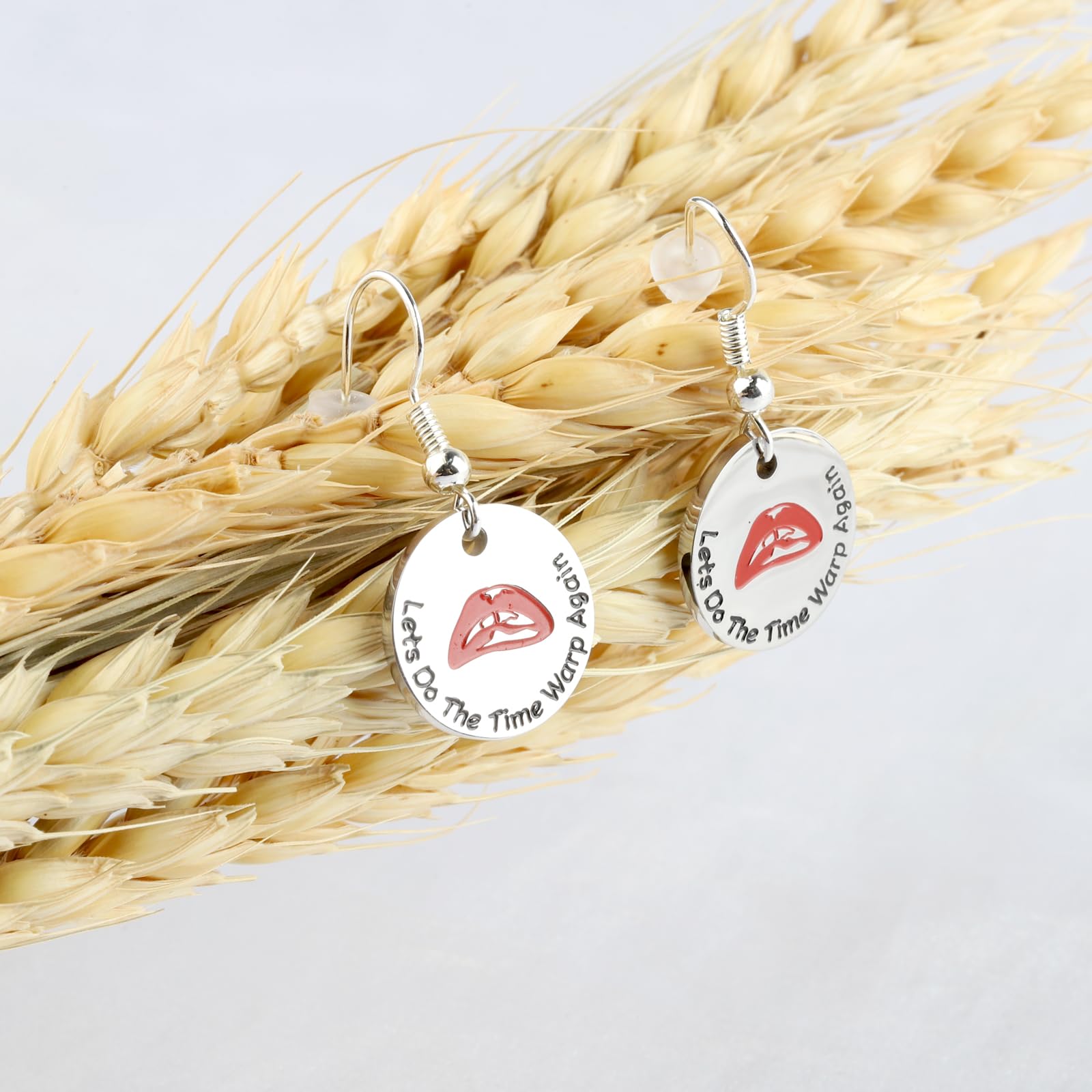 UJIMS The Rocky Horror Picture Show Inspired Earrings - Time Warp Again Jewelry Gift for Rocky Horror Fans & Musical Film Lovers - Perfect for Cosplay, Halloween Costumes & Movie-Themed Parties