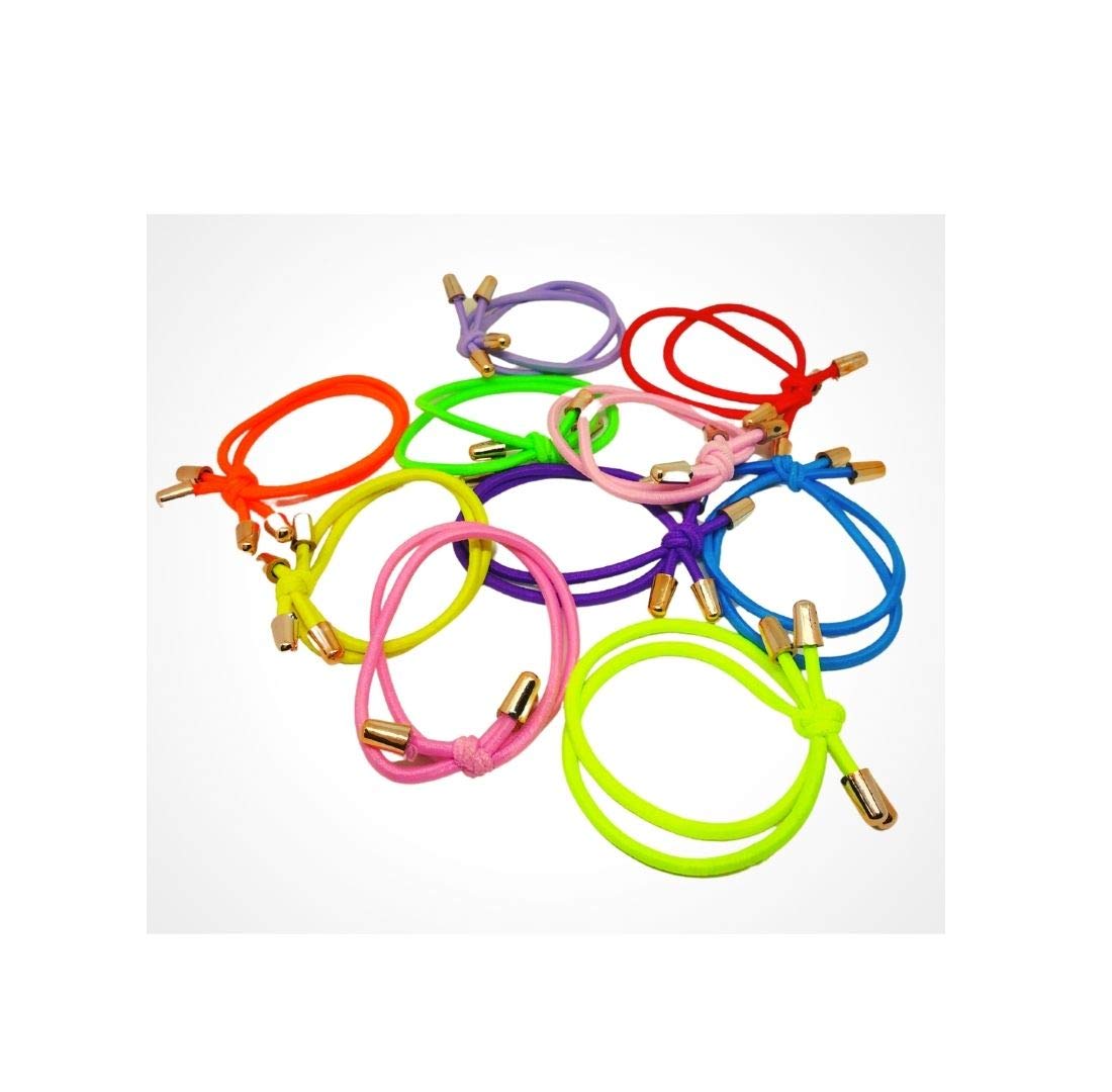 10Pcs Colorful Elastic Hair Bands for Women & Girls - Soft Ponytail Holders, No-Slip Hair Ties for School, Work, Sports and Daily Styling
