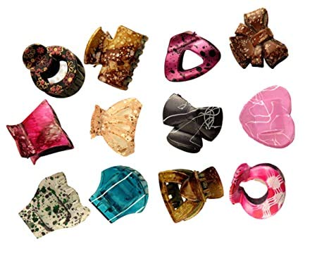 Fashion Hair Clutches for Women - 12-Piece Hair Claw & Clip Combo Set for Daily Styling, Work, and Special Occasions