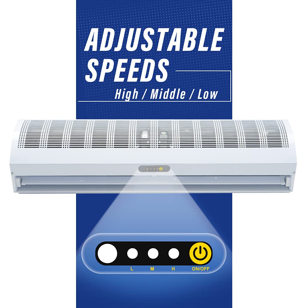 Wostore 36-Inch Commercial & Household Remote Control Air Curtain - 3 Speed Settings, Super Power, Includes Free Magnetic Door Switch - Perfect for Restaurants, Retail Stores & Home Entryways