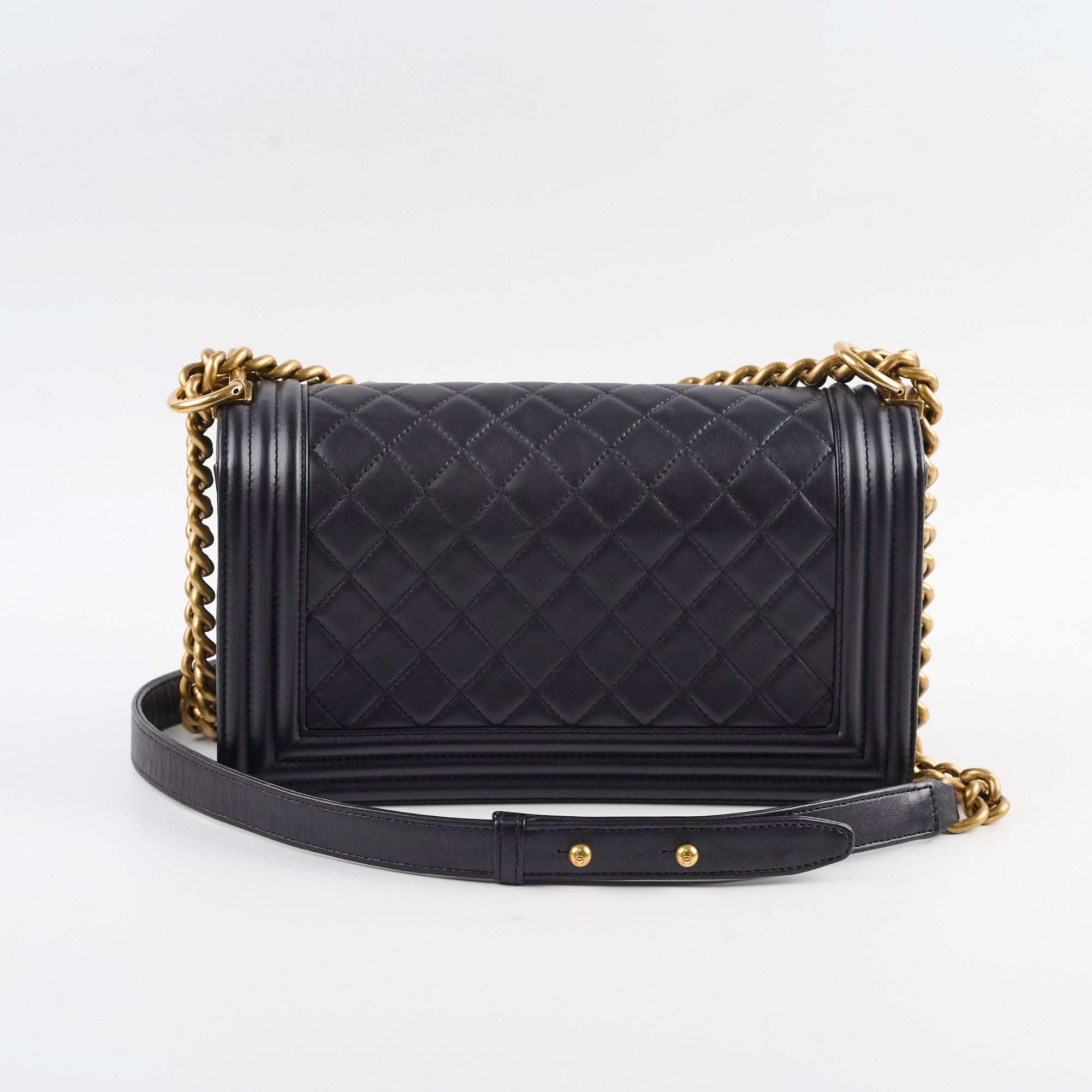 Chanel Old Medium Lambskin Boy Black Series 19 Bag - Luxury Designer Handbag for Women | Perfect for Evening Events, Parties & Special Occasions