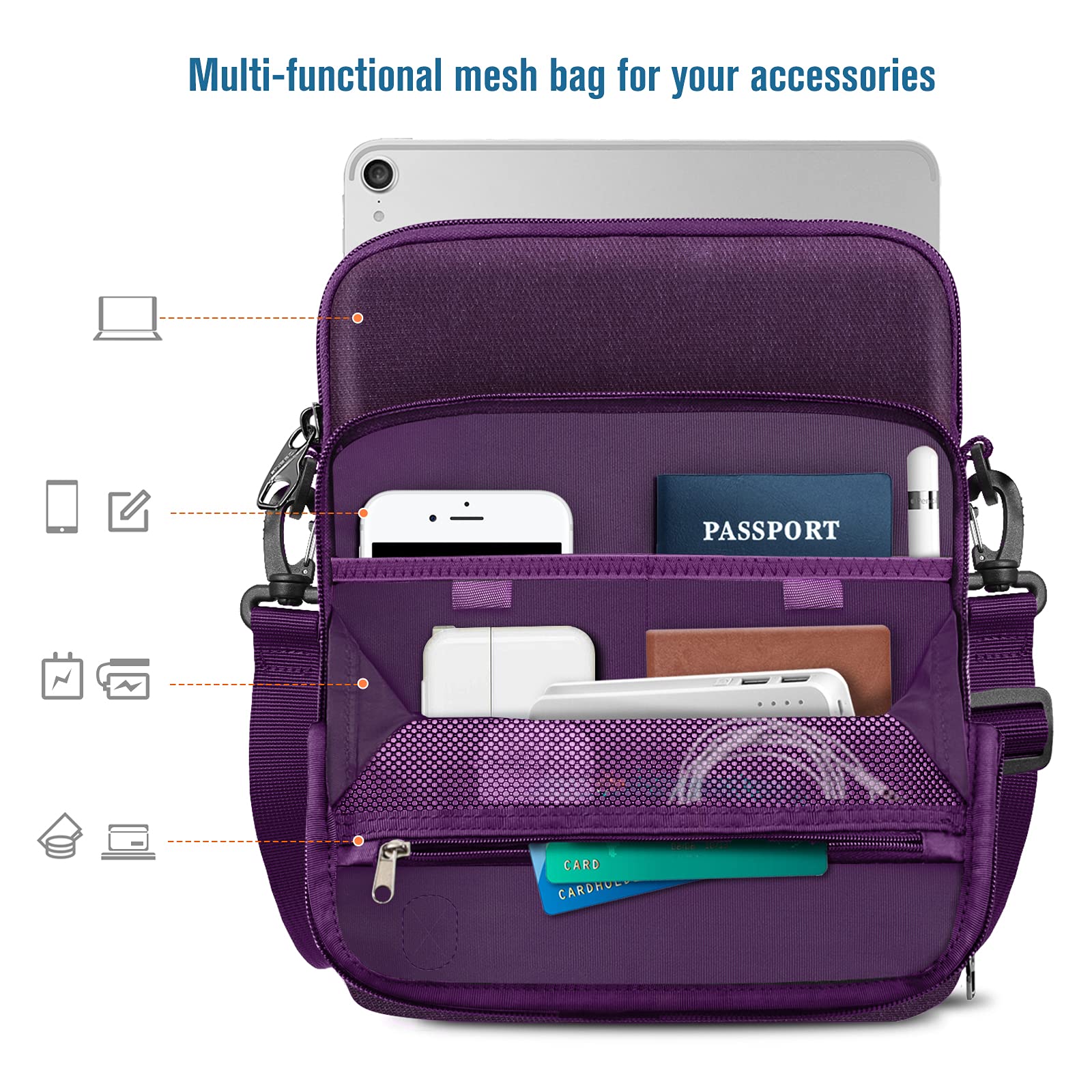 FINPAC 11 Inch Tablet Sleeve Case - Protective Briefcase Shoulder Bag for 11