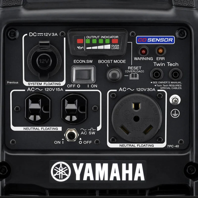 Yamaha EF2200IS 2200W Portable Inverter Generator with CO Sensor - Quiet, Reliable Power for Camping, RV Trips & Emergency Backup