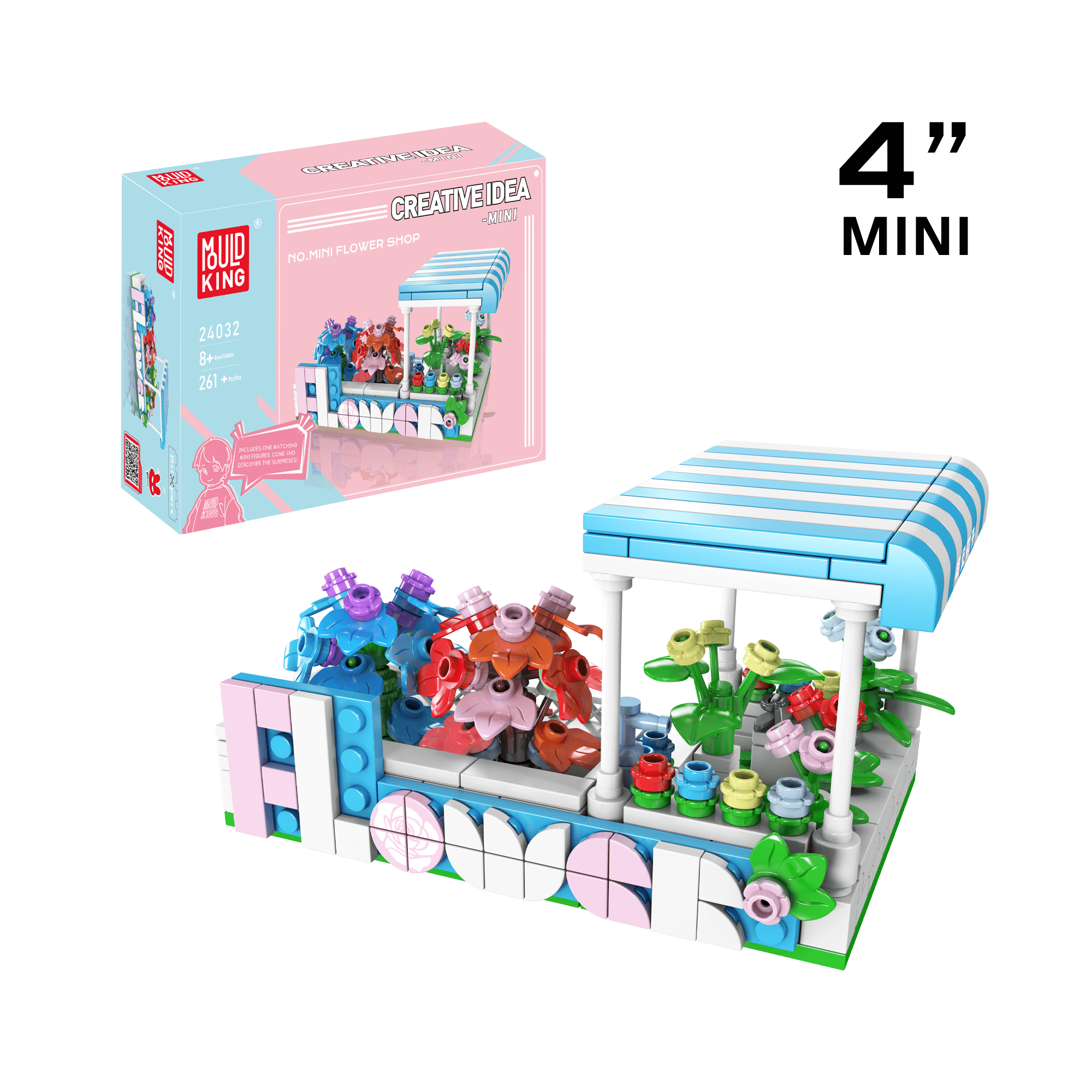 Mould King 24032 Flower Shop Building Blocks Set - 261 Pcs Creative DIY Toy for Kids, Perfect for Birthday Gifts & Educational Play