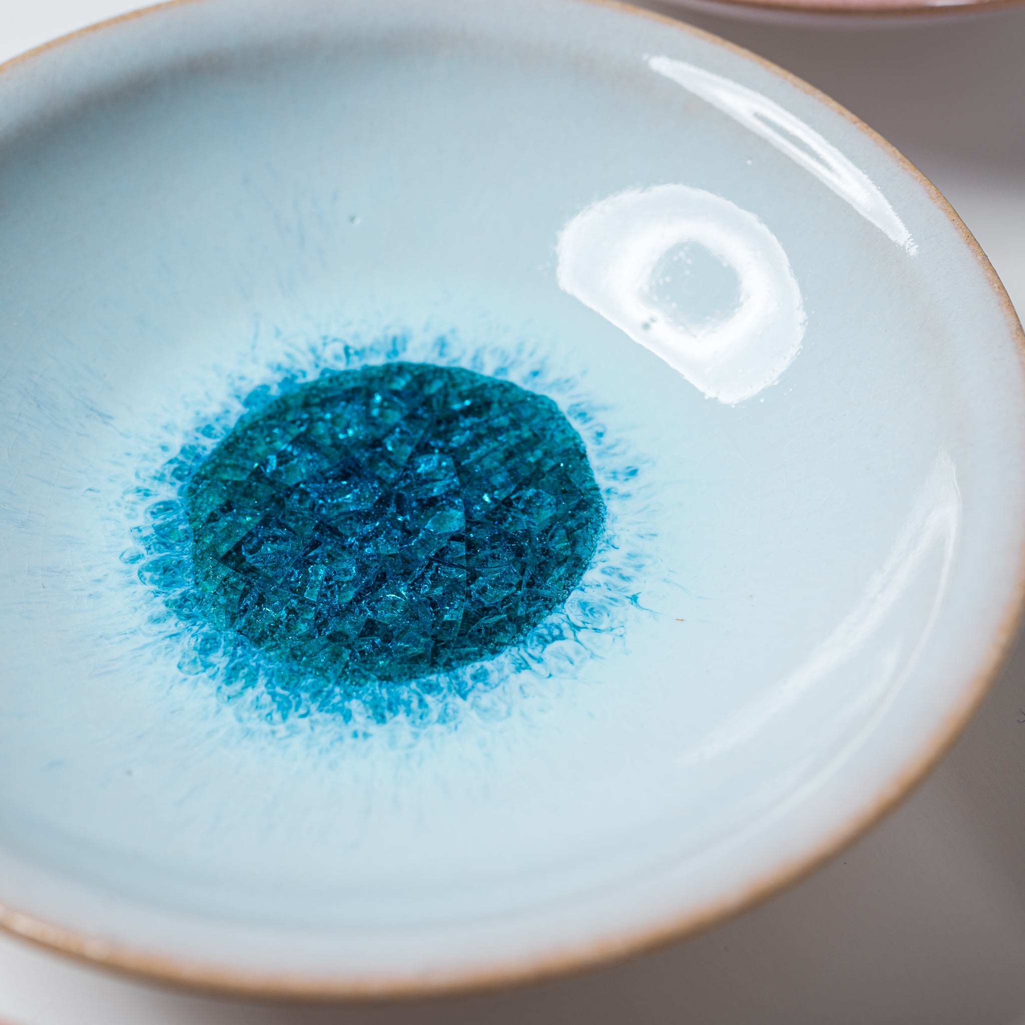 Tenryu Kiln Hagi Ware Small Plate 12cm Sky Blue - Handcrafted Japanese Ceramic Dish for Sushi, Desserts & Appetizers | Elegant Tableware for Home Dining & Gifts