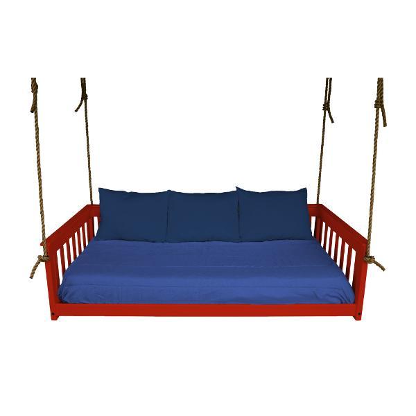 VersaLoft Mission Style Hanging Daybed with Rope - Indoor/Outdoor Boho Chic Swing Bed for Porch, Patio, Garden & Backyard Relaxation
