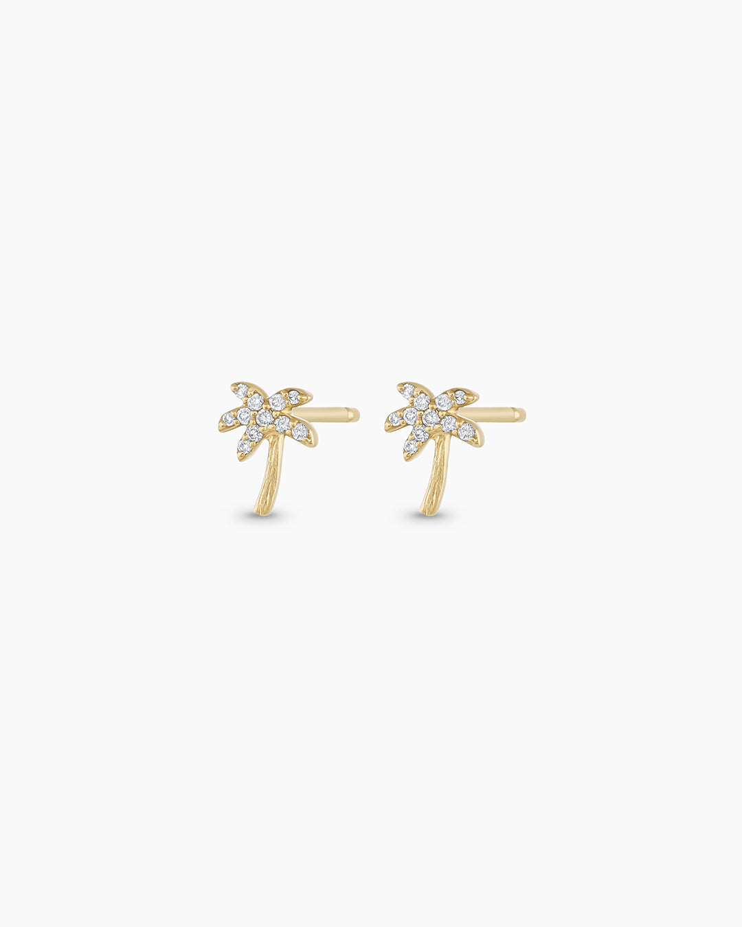 Diamond Palm Studs Earrings for Women - 14K Gold Plated Elegant Jewelry for Parties, Weddings & Everyday Wear