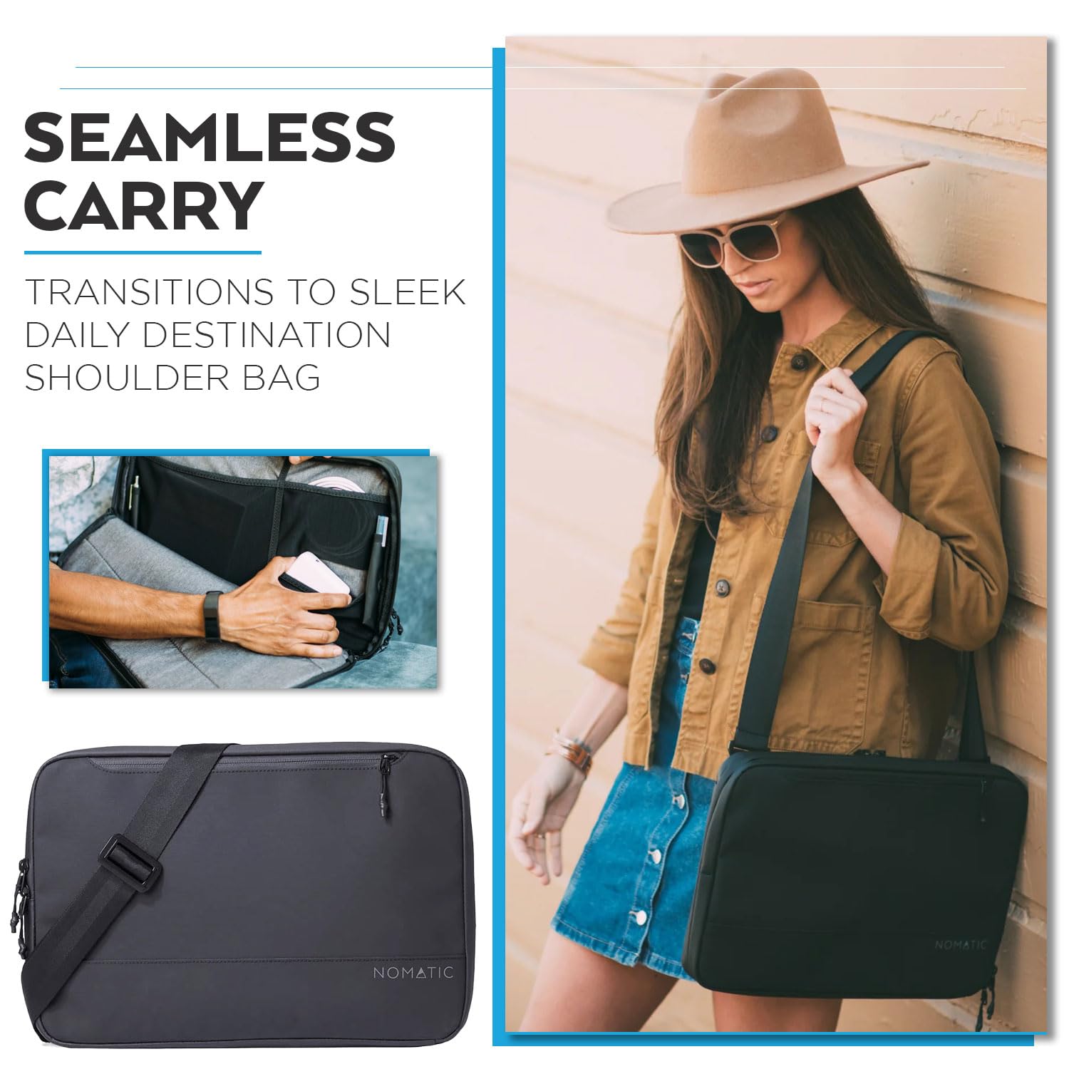 NOMATIC Tech Case - Waterproof Laptop Bag for MacBook Air, iPad Pro & Chromebook with Charger Storage | Perfect for Business Travel, Commuting & College Use