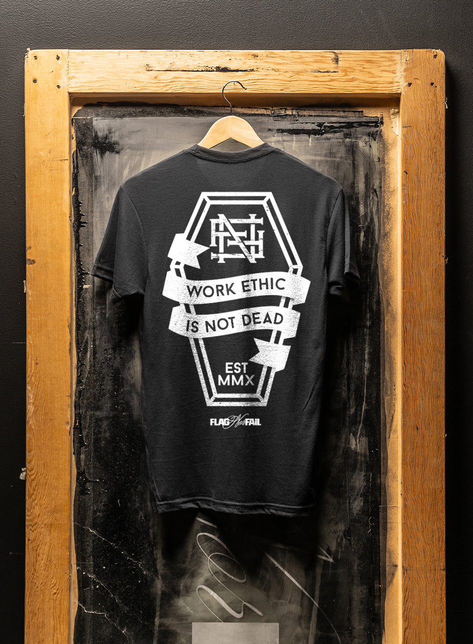 Work Ethic Tee - Black & White Cotton T-Shirt for Men & Women | Casual Workwear & Everyday Comfort