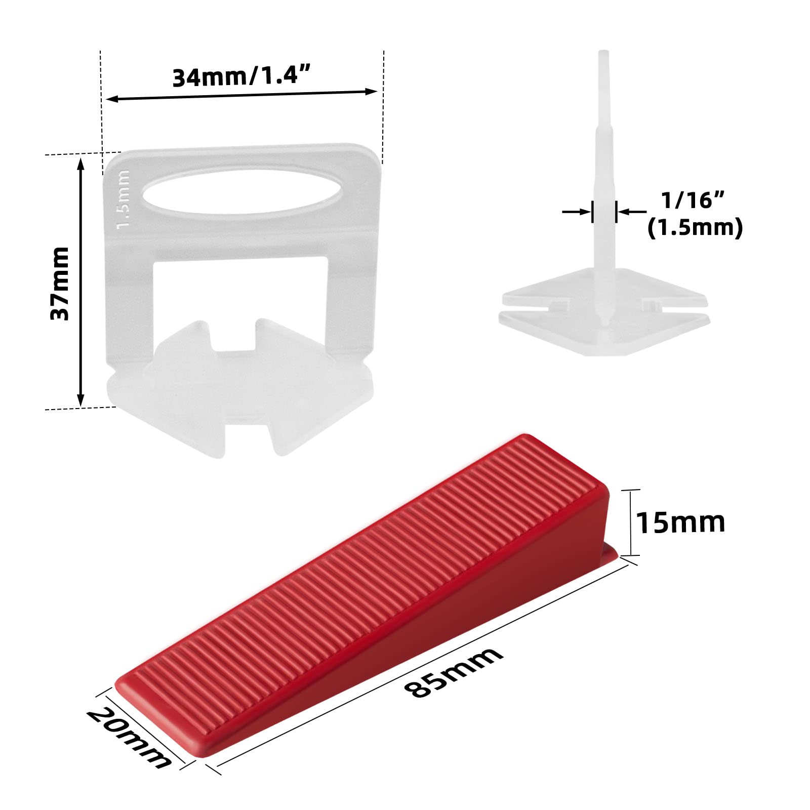 **Professional Tile Leveling System Kit - 1000-Piece 1/16 Inch Tile Spacers, 200 Reusable Wedges & Tile Plier - Perfect for Ceramic, Stone, and Marble Floor Installation (DIY & Professional Use)**