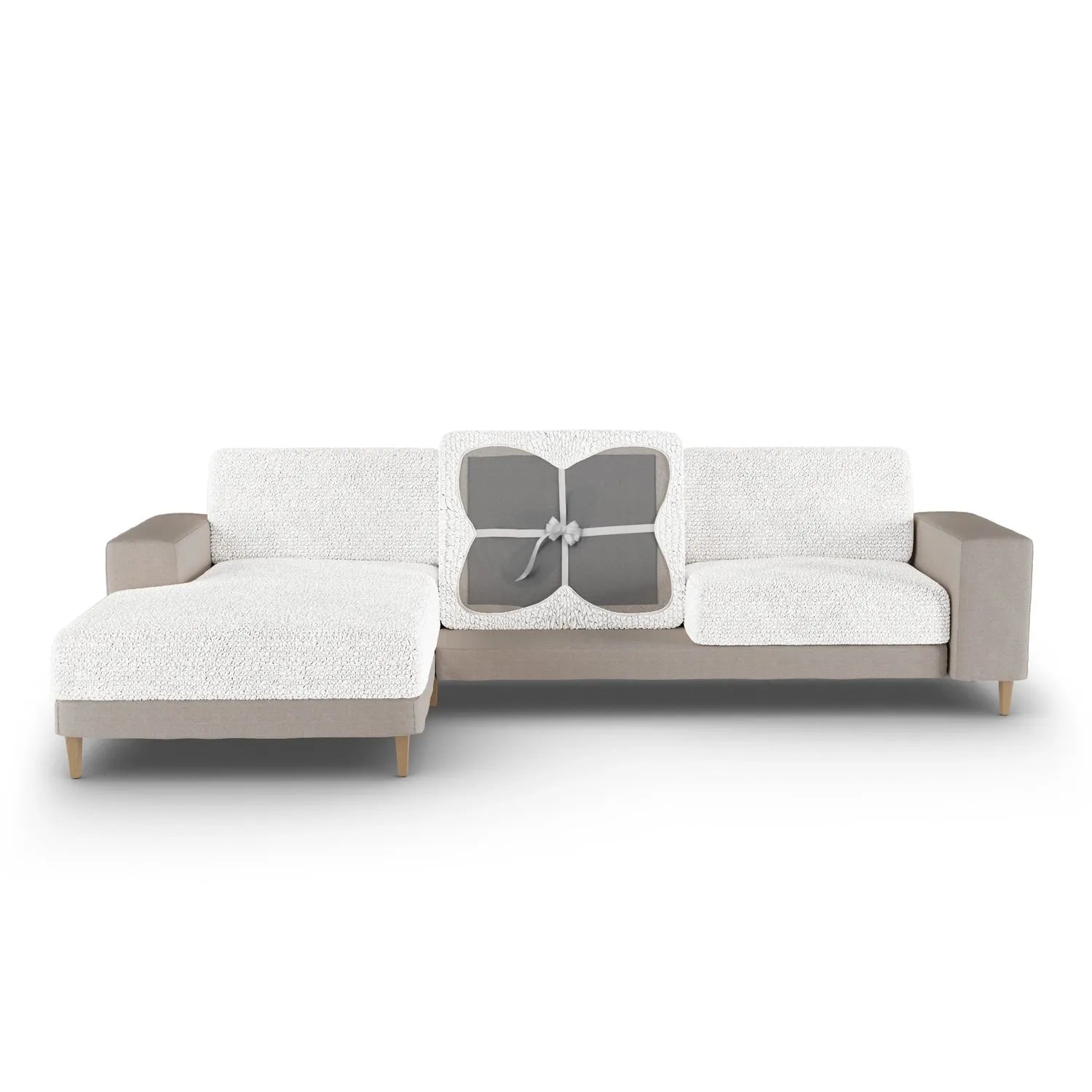 Premium Microfiber Chaise Lounge Seat Cushion Cover - Soft, Durable & Washable - Perfect for Living Room, Patio or Outdoor Furniture Protection