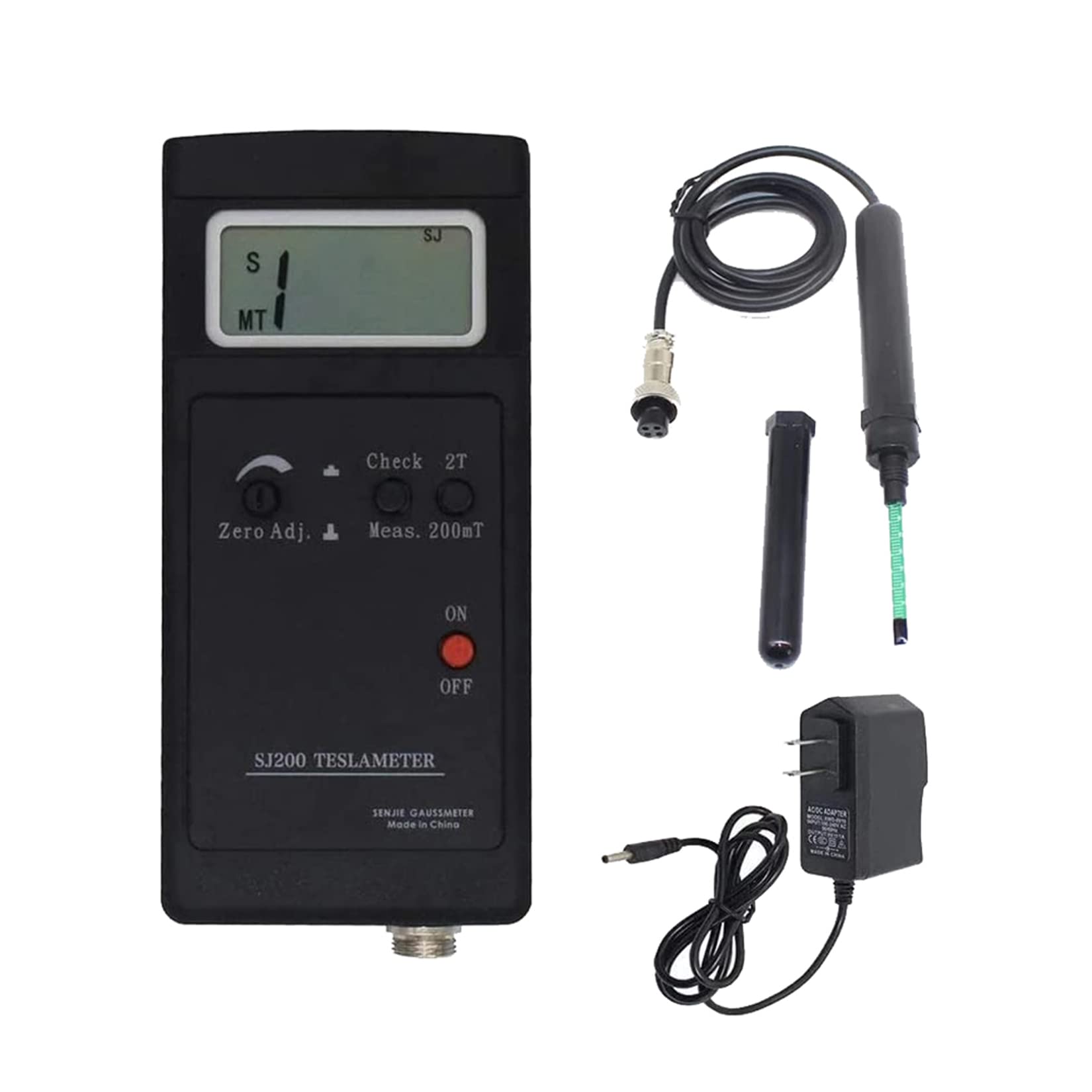 iDili SJ200 Digital Gauss Meter - High Precision DC Magnetic Field Tester (0-200mT/2000mT) with Power Adapter | for Laboratory, Industrial & Electronics Repair Use