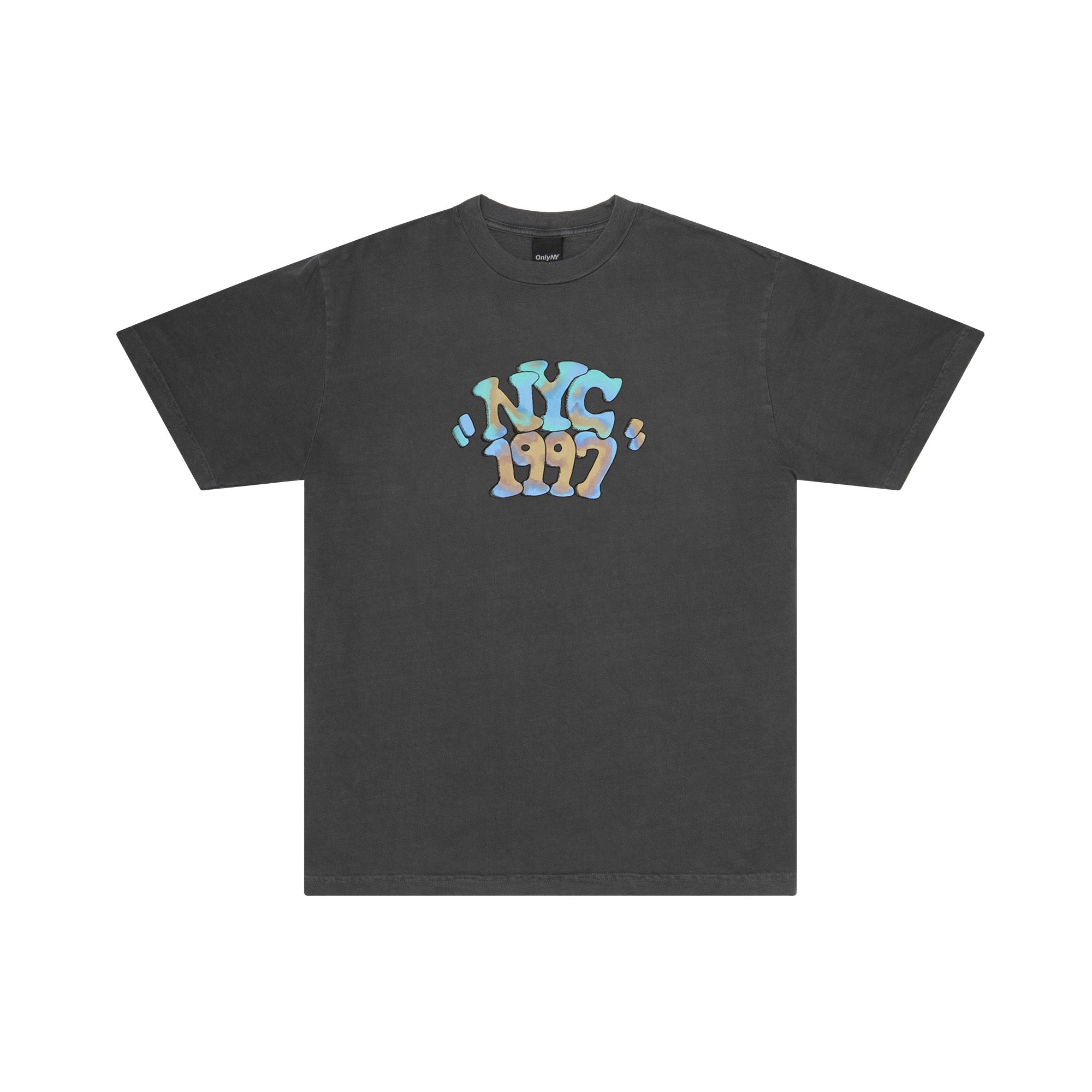 Only NY NYC 1997 Watercolor Graphic T-Shirt - Vintage Black Cotton Tee for Men | Streetwear Fashion & Urban Style