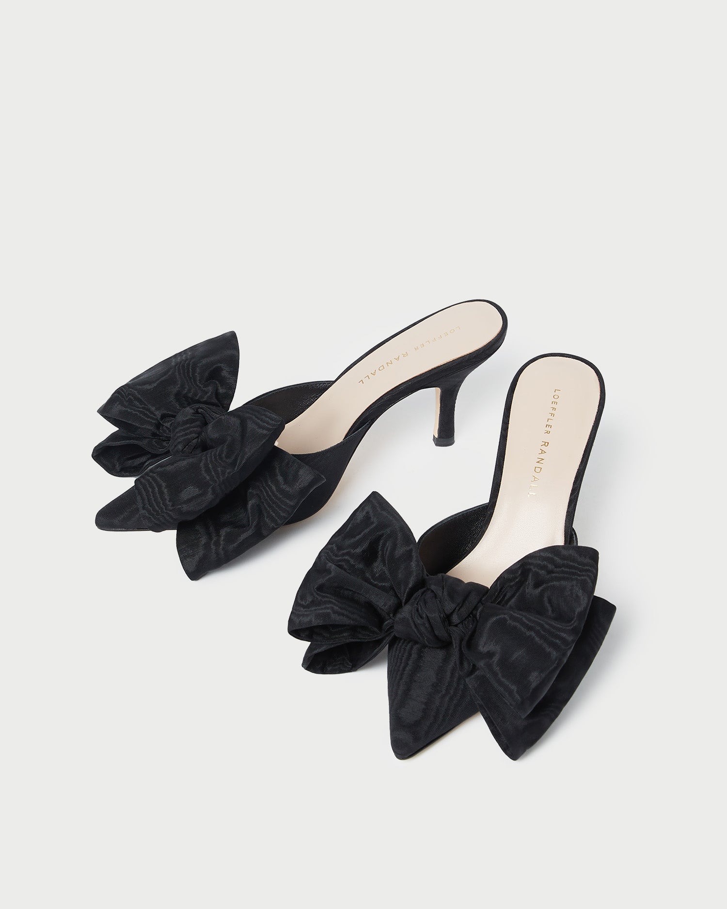 Margot Black Moiré Bow Mule - Elegant Women's Slippers for Home, Office & Special Occasions