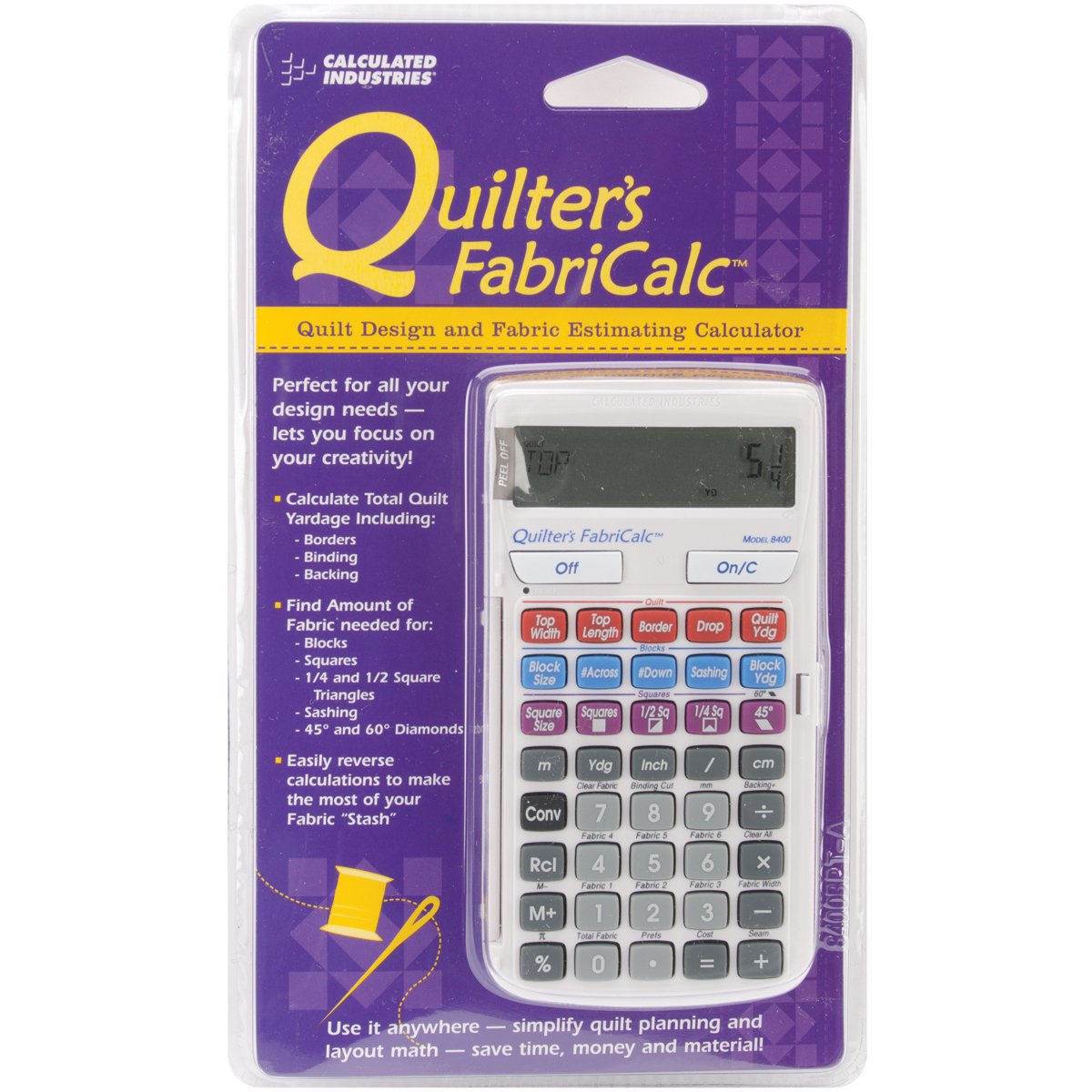 Calculated Industries Quilter's FabriCalc - Quilt Design & Fabric Estimation Calculator for DIY Quilting Projects | Perfect for Quilters, Sewing Enthusiasts & Crafters